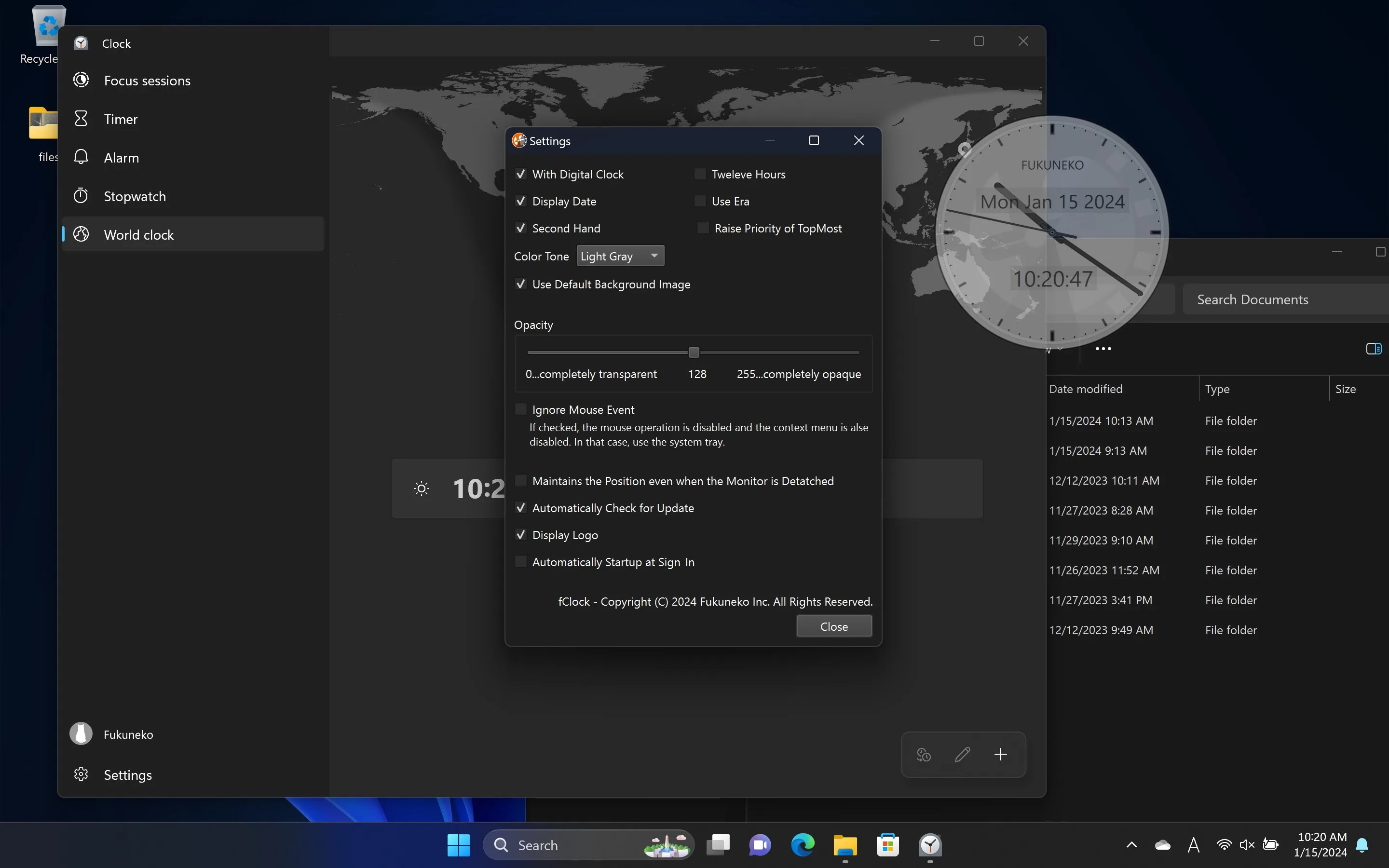 fClock screenshot 2