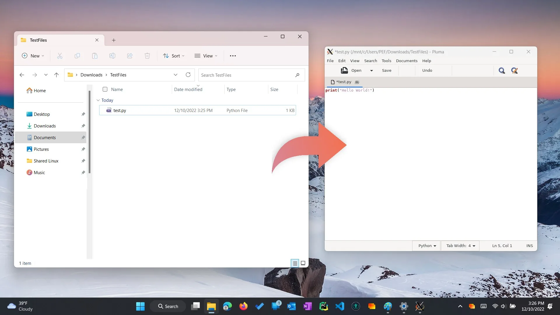 OpenInWSL screenshot 2