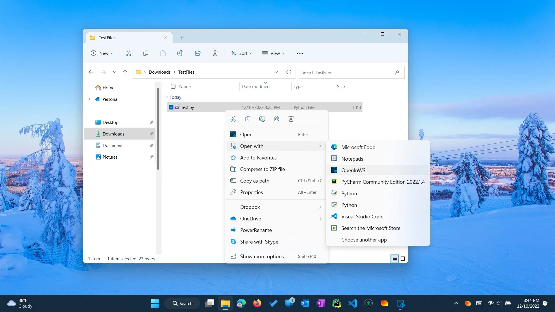 OpenInWSL screenshot 4