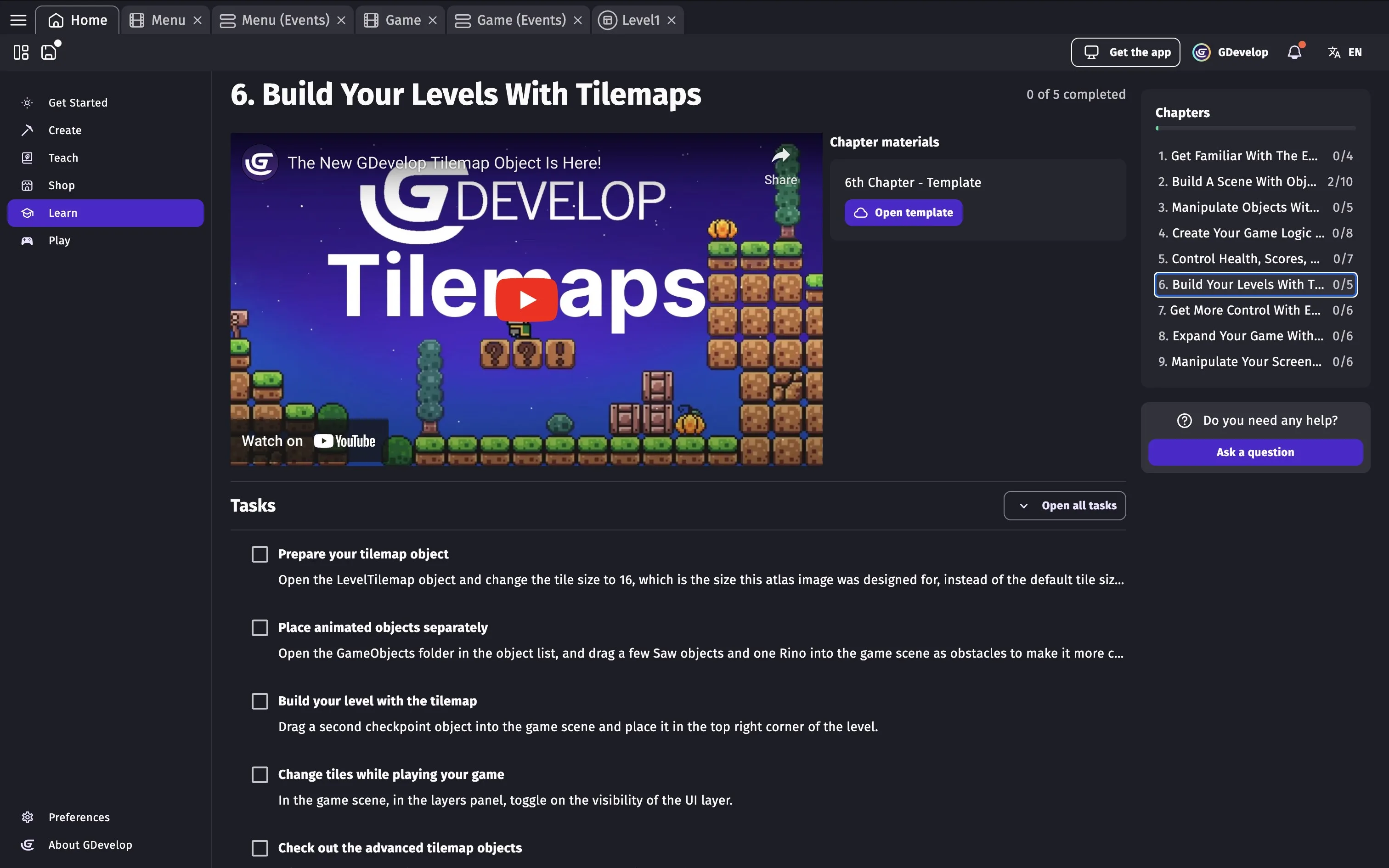 GDevelop screenshot 5