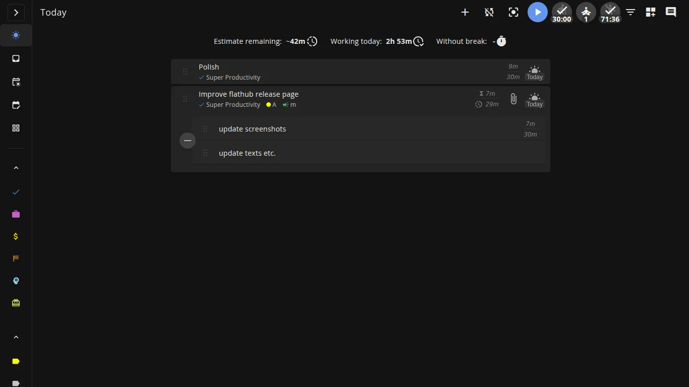 Super Productivity screenshot 2