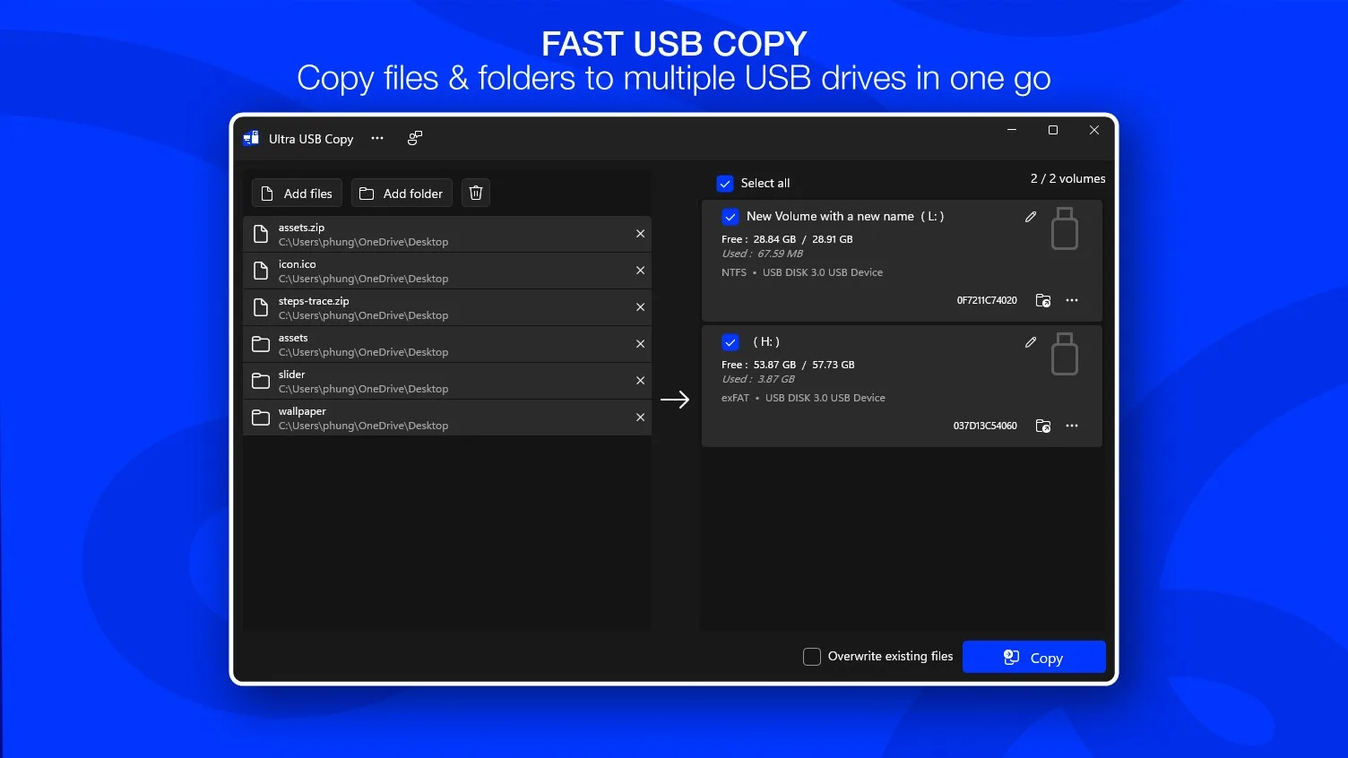 Fast Copy to USB - Ultra USB Copy screenshot 1