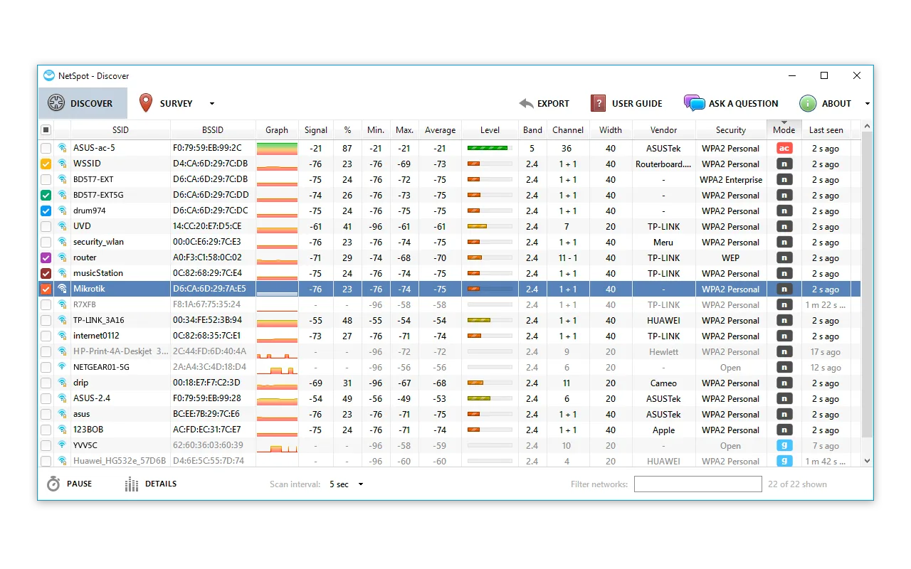 NetSpot screenshot 2