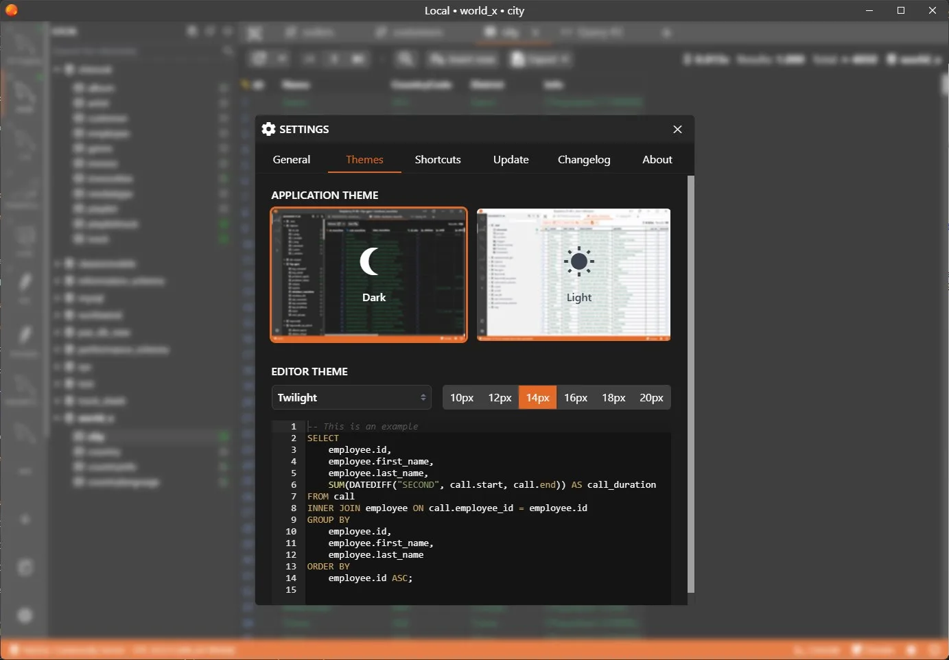 Antares SQL screenshot 2