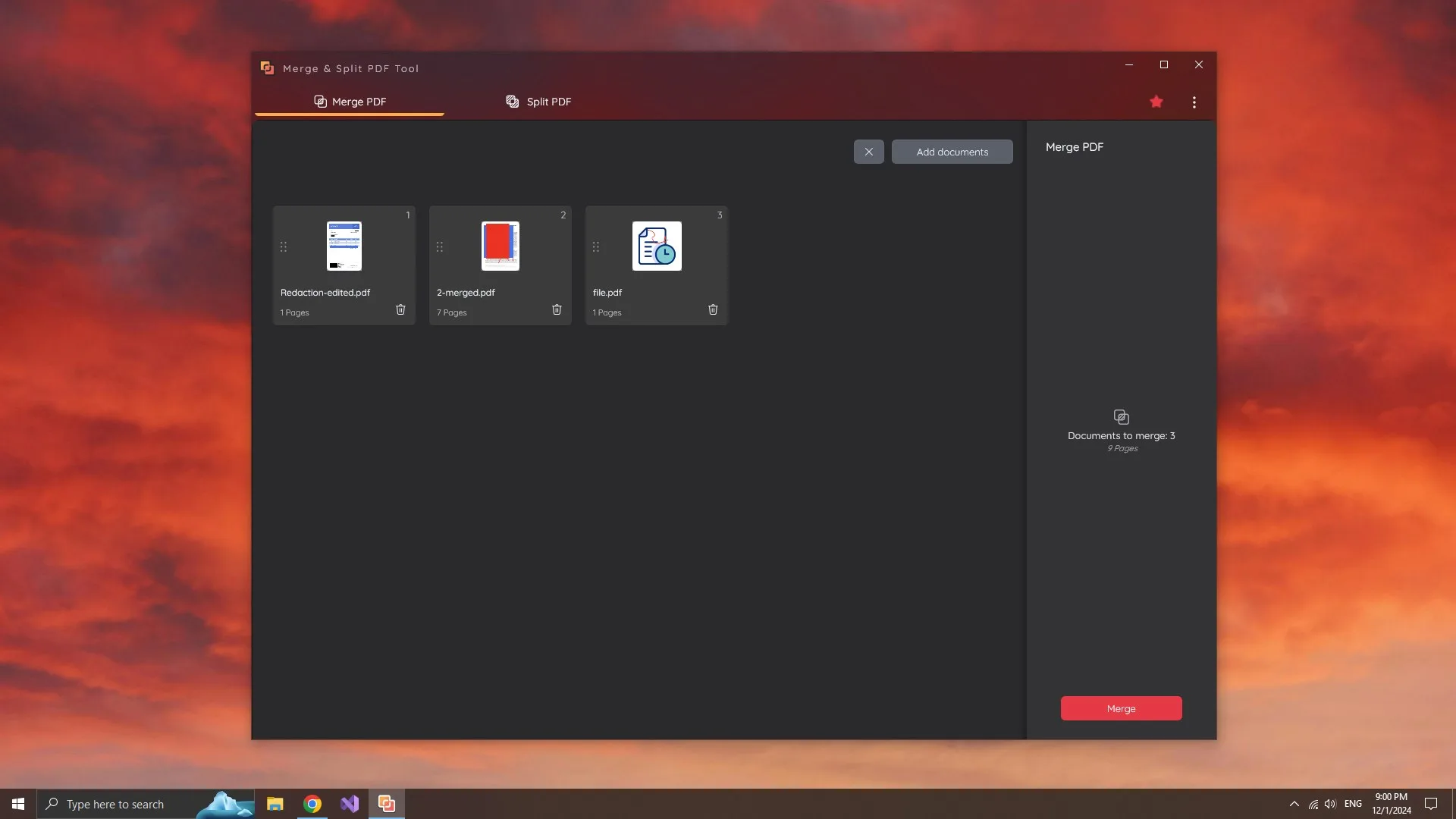Merge & Split PDF Tool screenshot 1