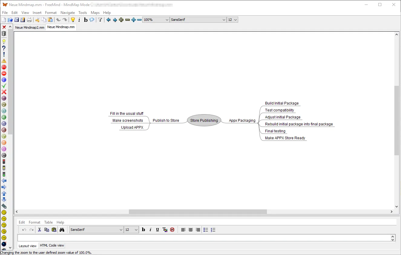 FreeMind screenshot 1