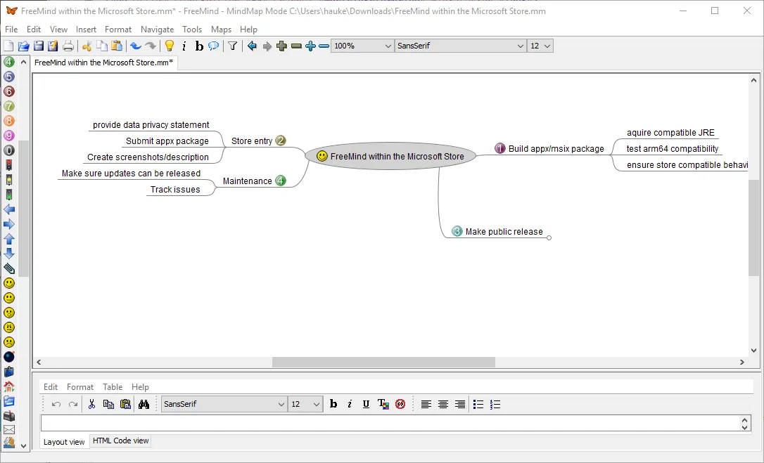 FreeMind screenshot 2