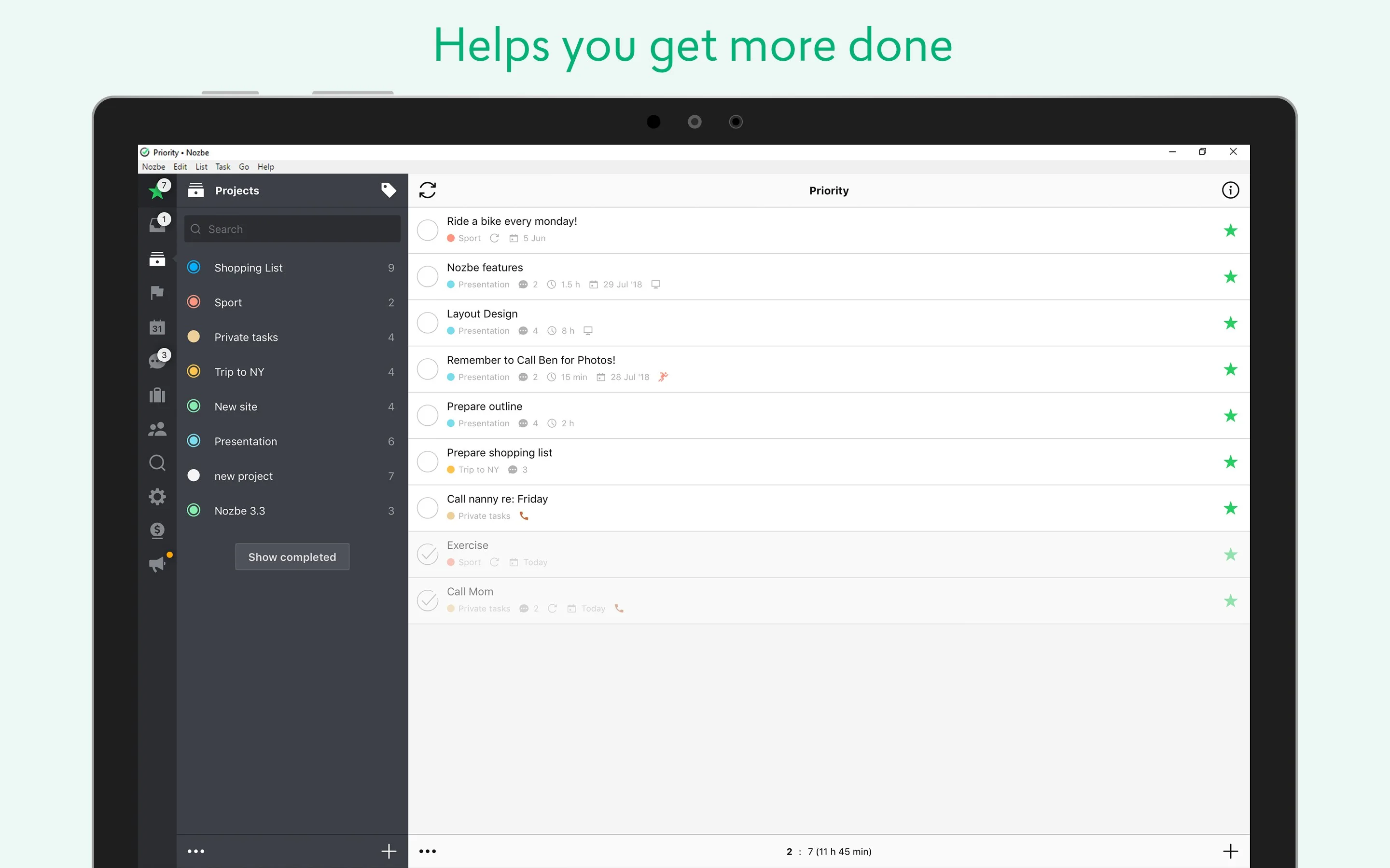 Nozbe Classic screenshot 1