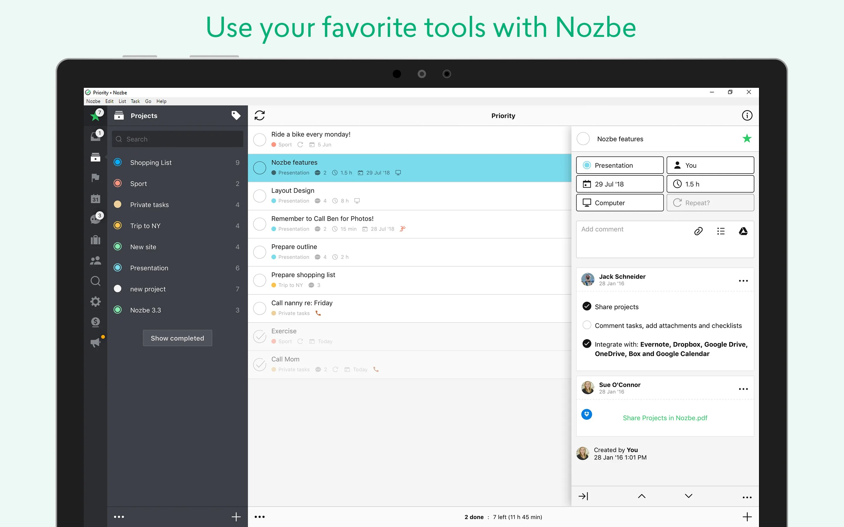 Nozbe Classic screenshot 4