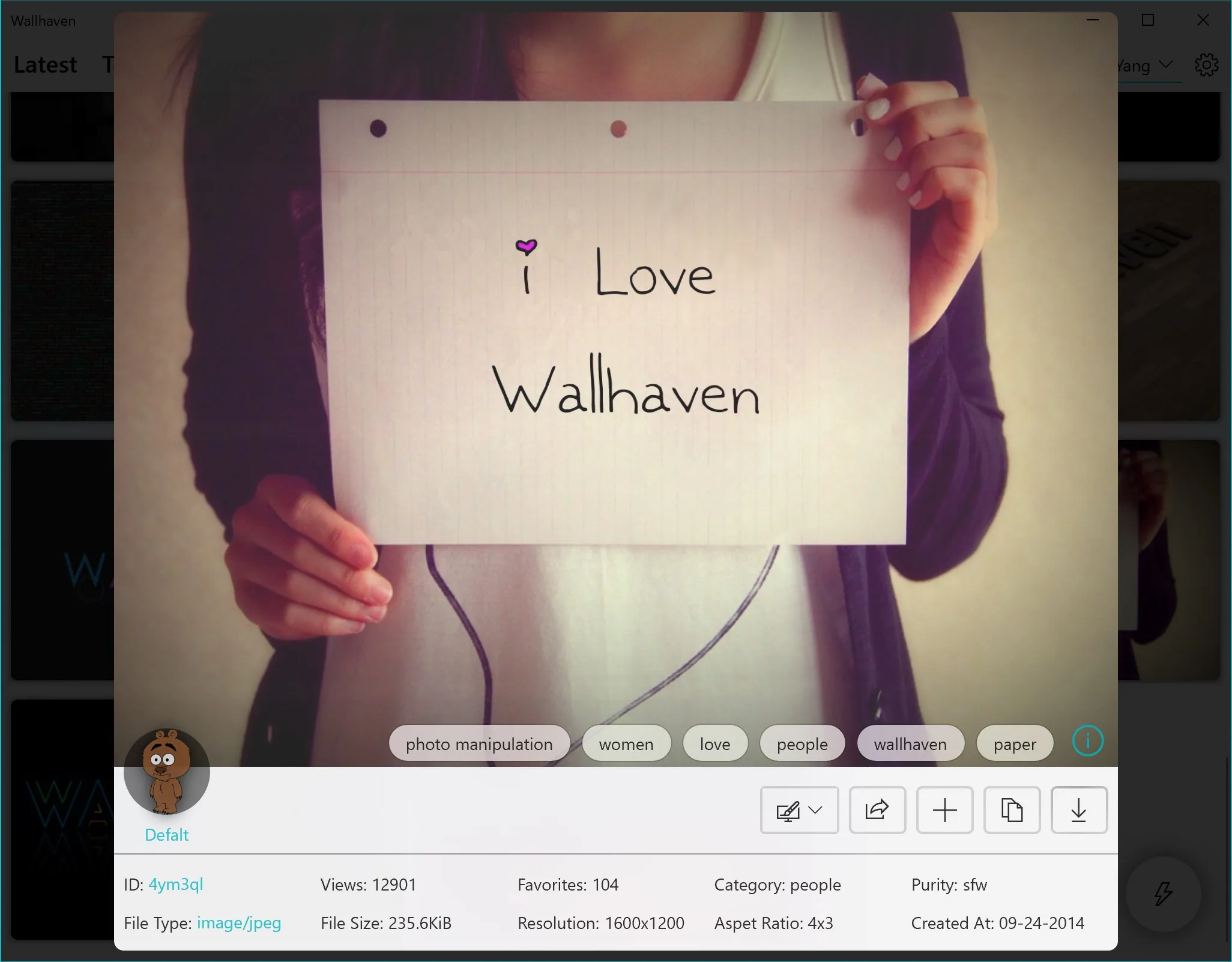 Wallhaven UWP screenshot 3