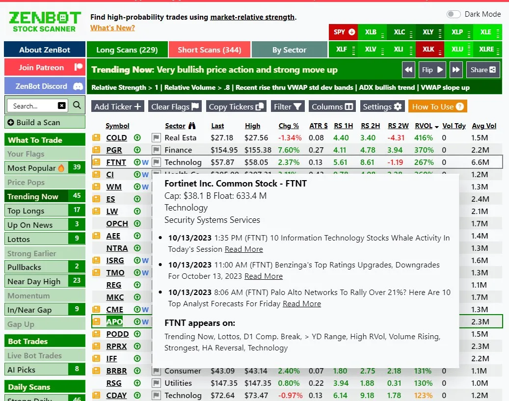 ZenBot Stock Scanner screenshot 2