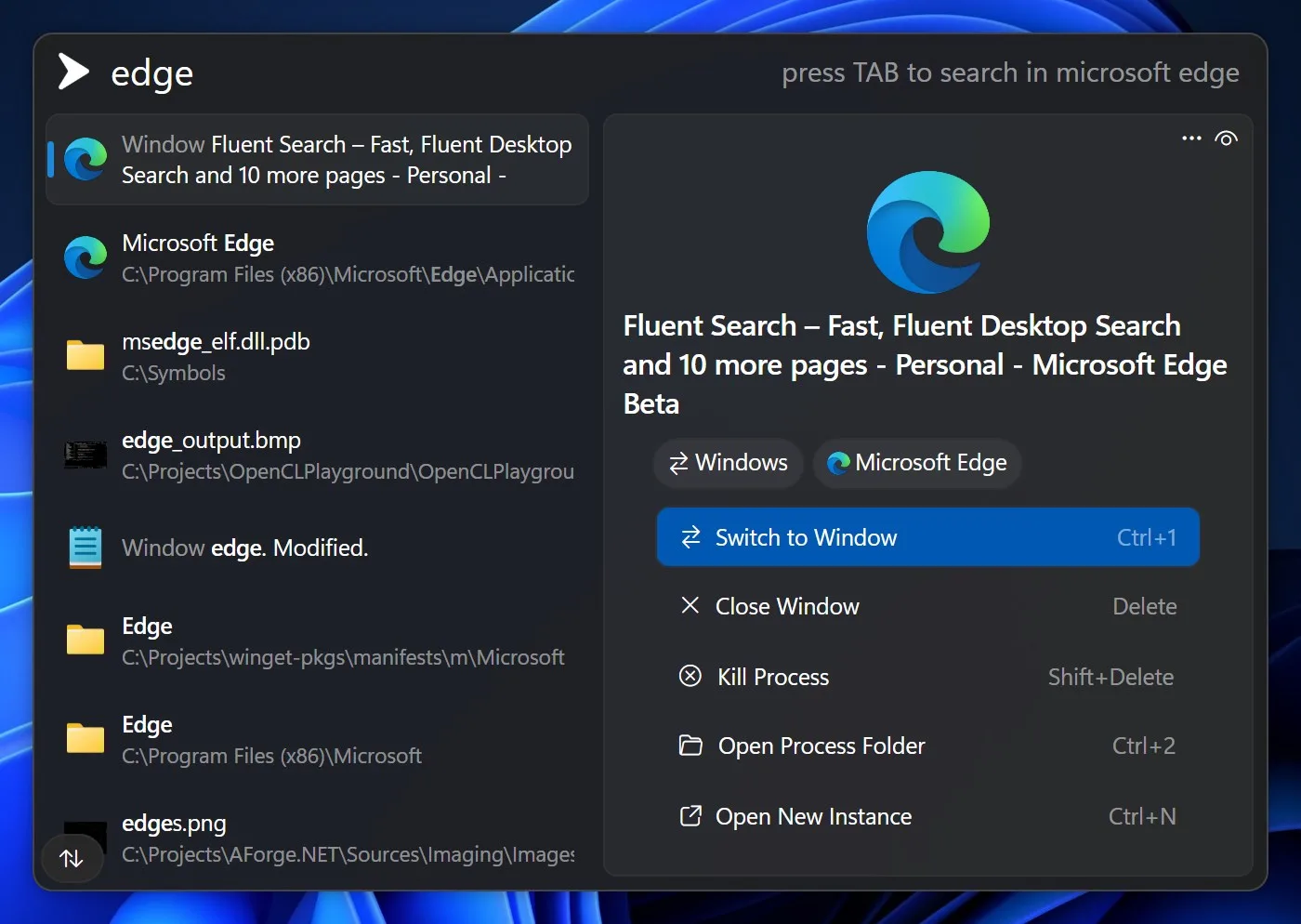 Fluent Search screenshot 2