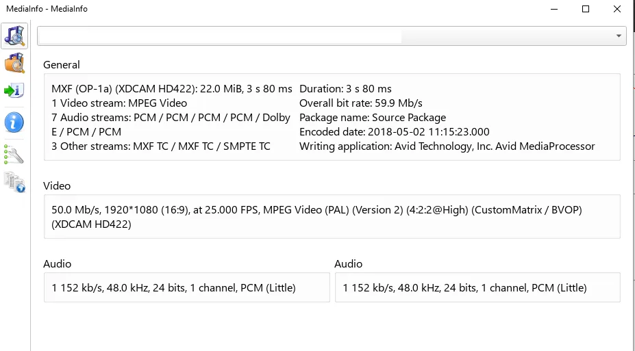 MediaInfo screenshot 1