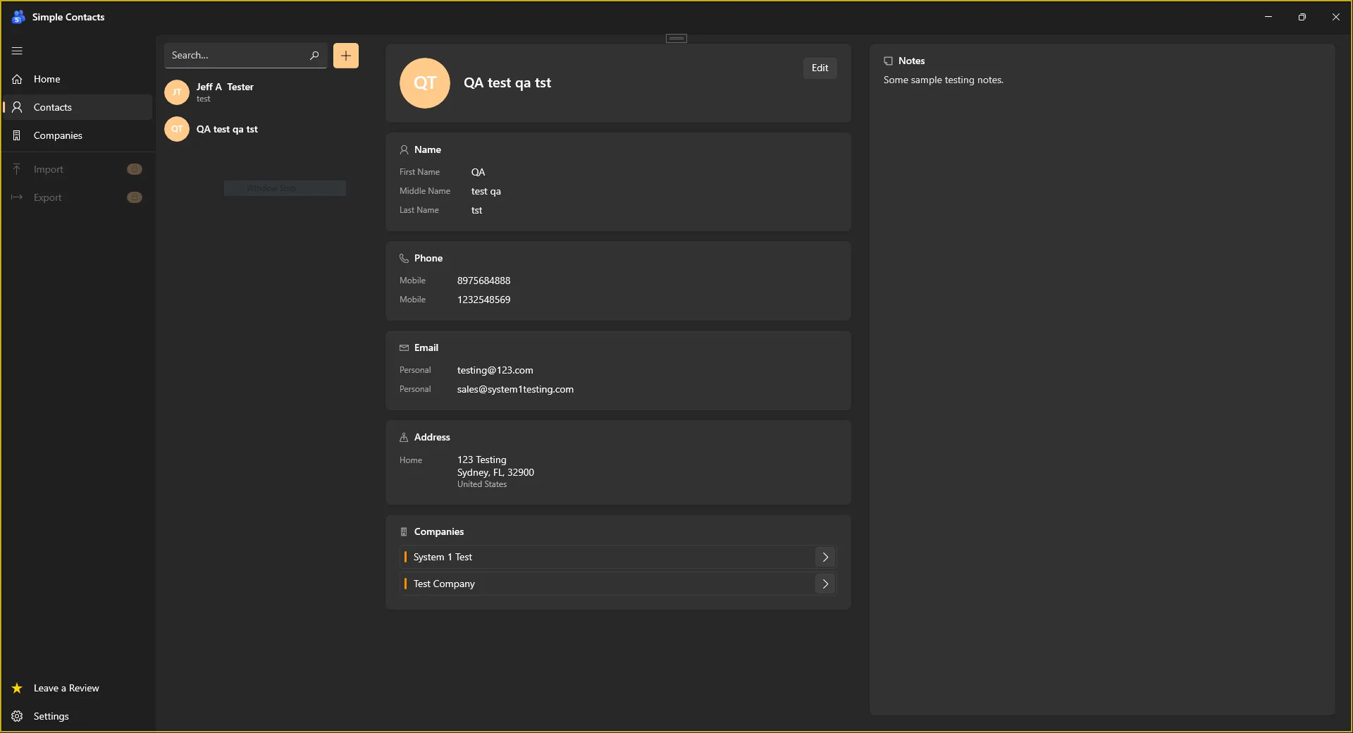 Simple Contacts screenshot 2