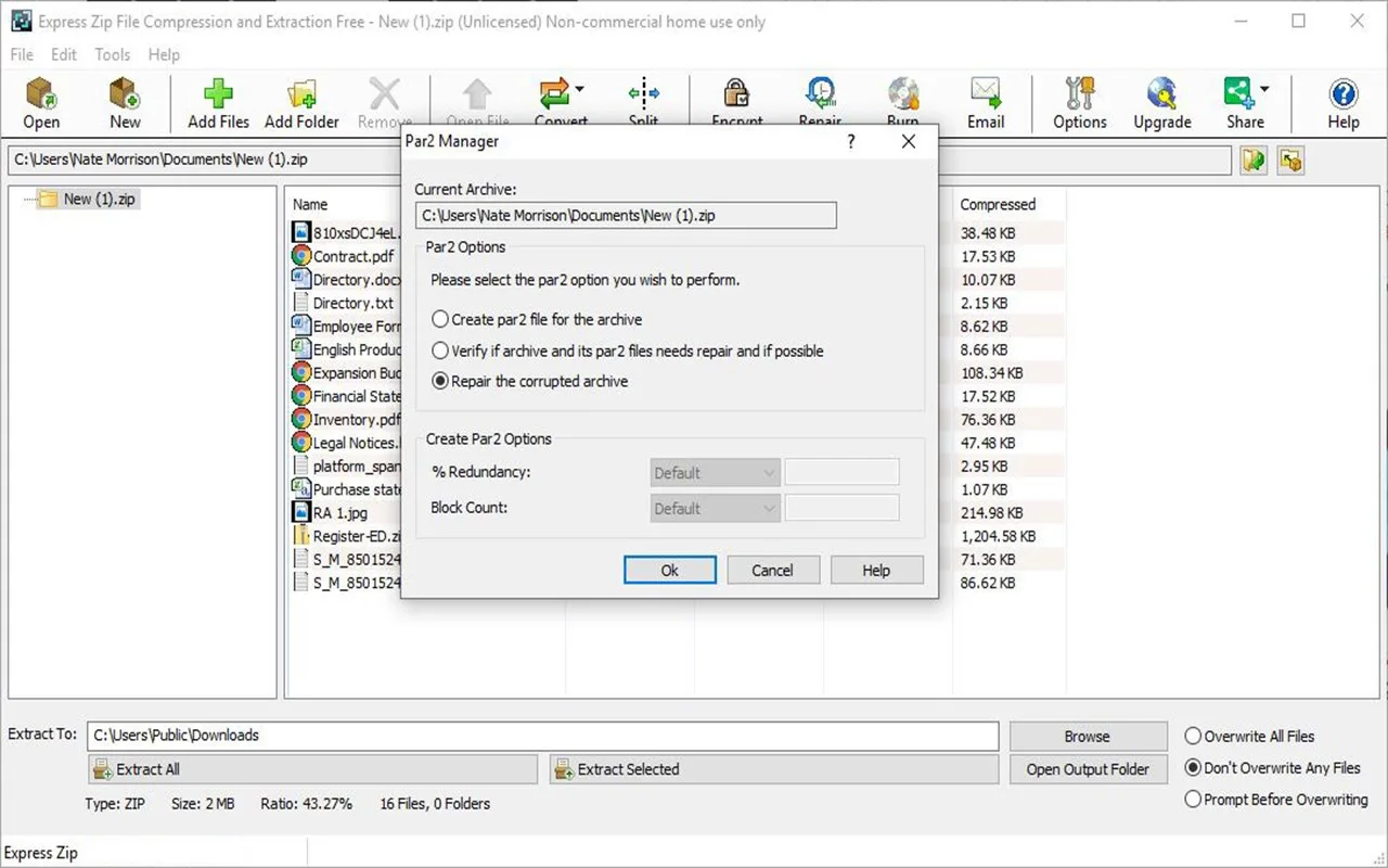 Express Zip File Compression and Extraction Express Edition screenshot 1