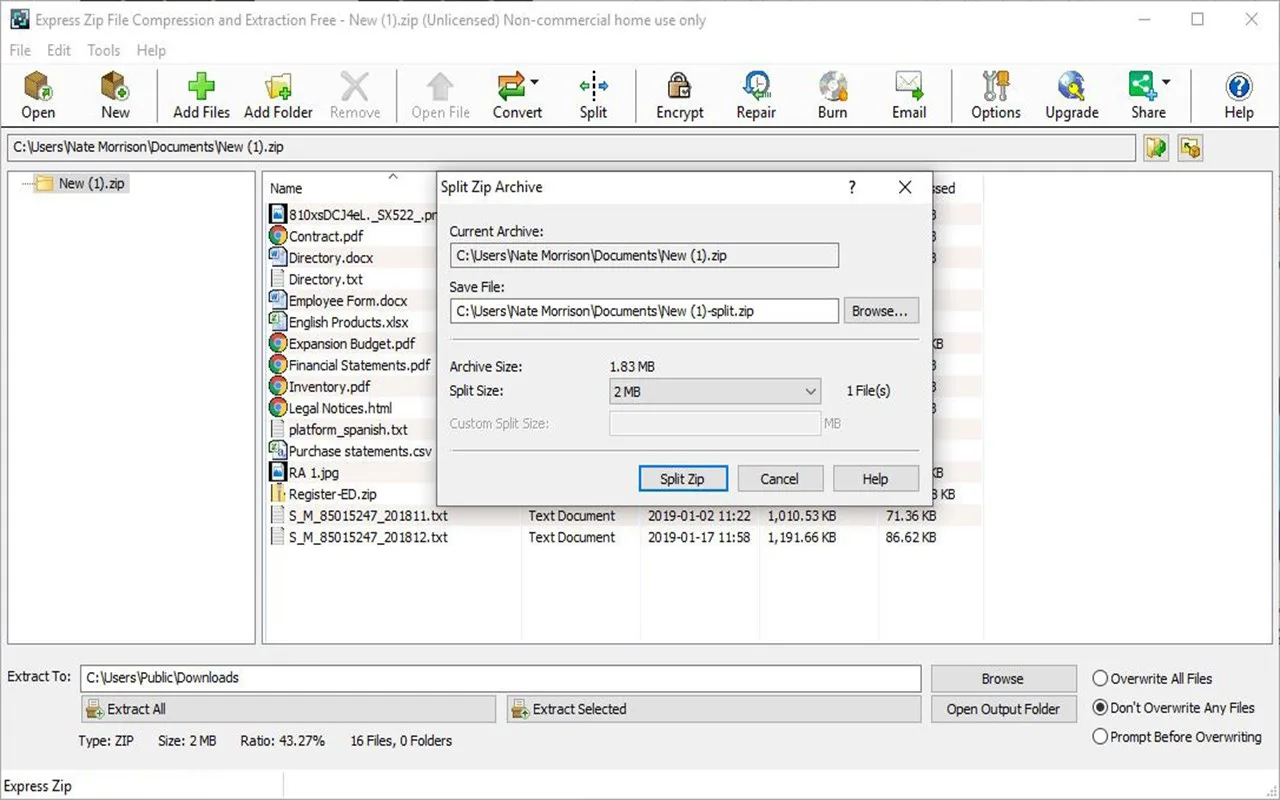 Express Zip File Compression and Extraction Express Edition screenshot 2