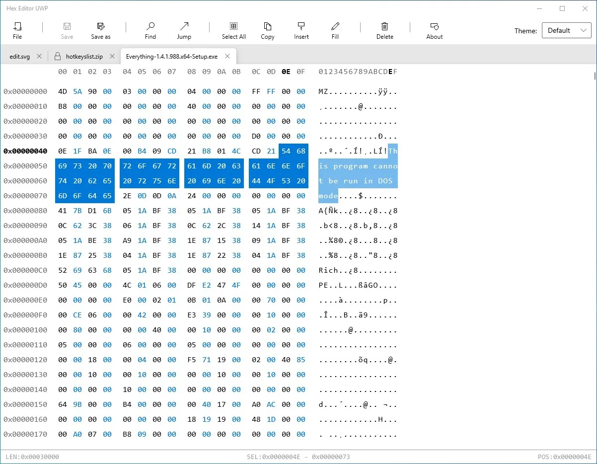 Hex Editor UWP screenshot 1