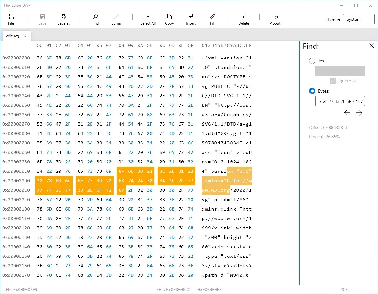 Hex Editor UWP screenshot 2