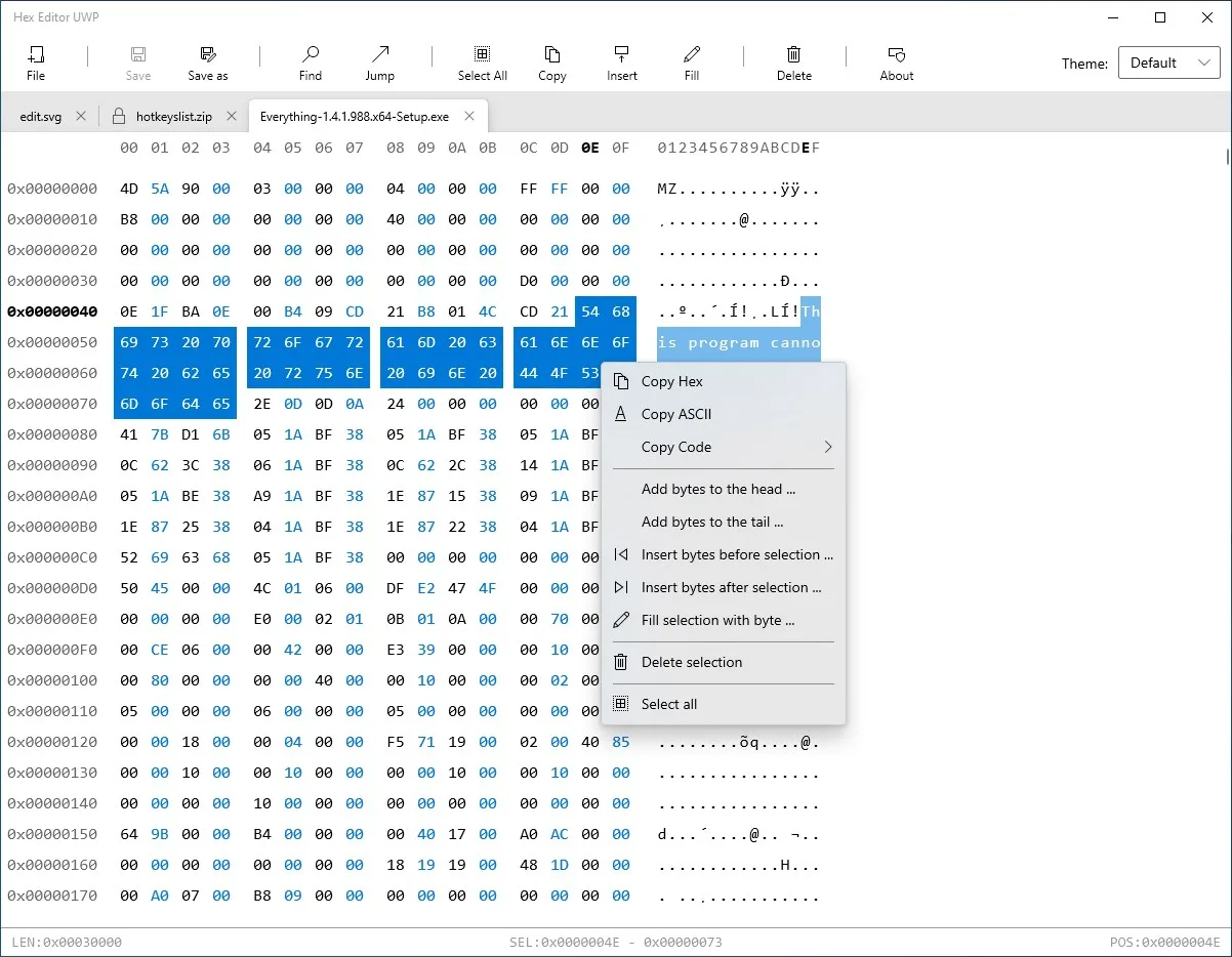 Hex Editor UWP screenshot 3