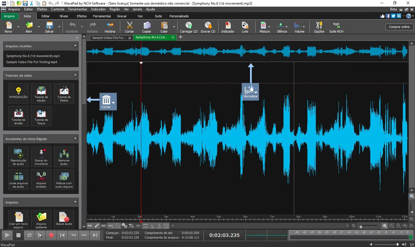 WavePad Editor de Áudio screenshot 1