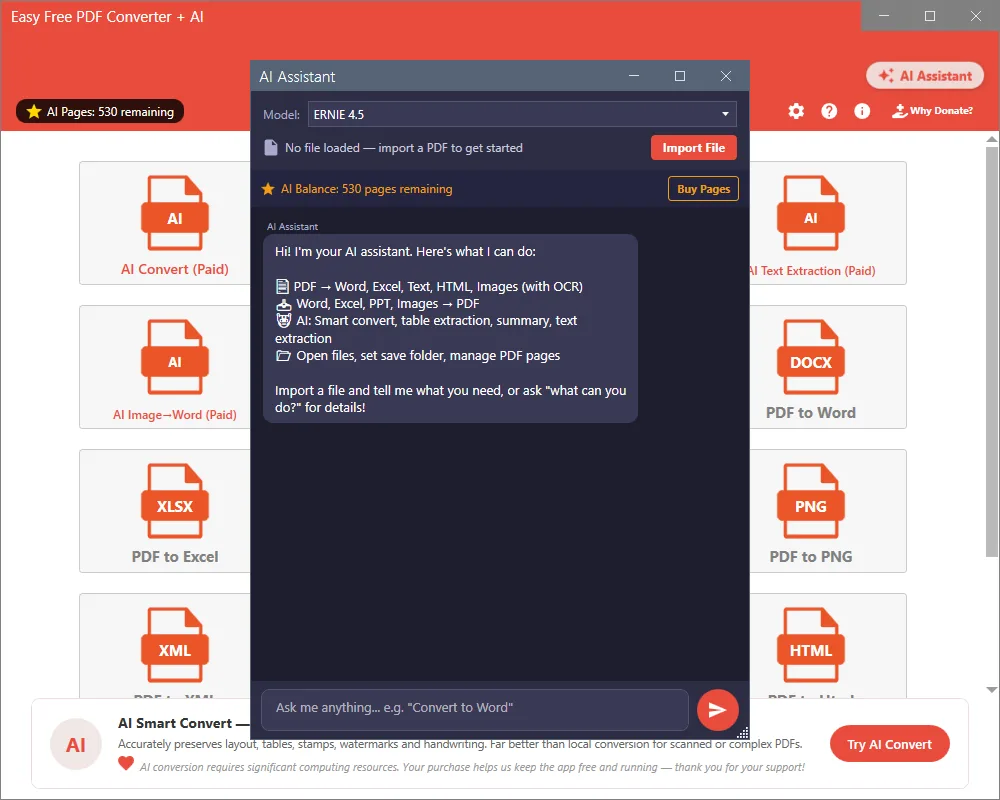 Easy Free PDF Converter + AI screenshot 2
