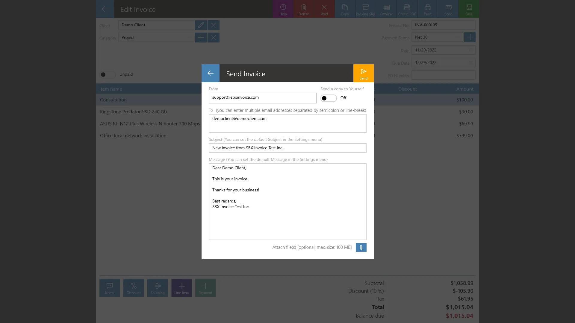 SBX Invoice screenshot 5