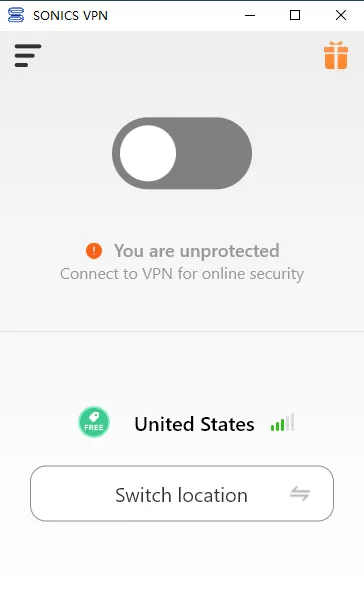 Sonics VPN screenshot 1
