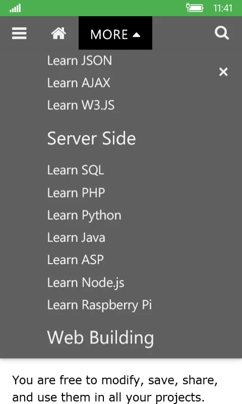 W3Schools Online screenshot 5