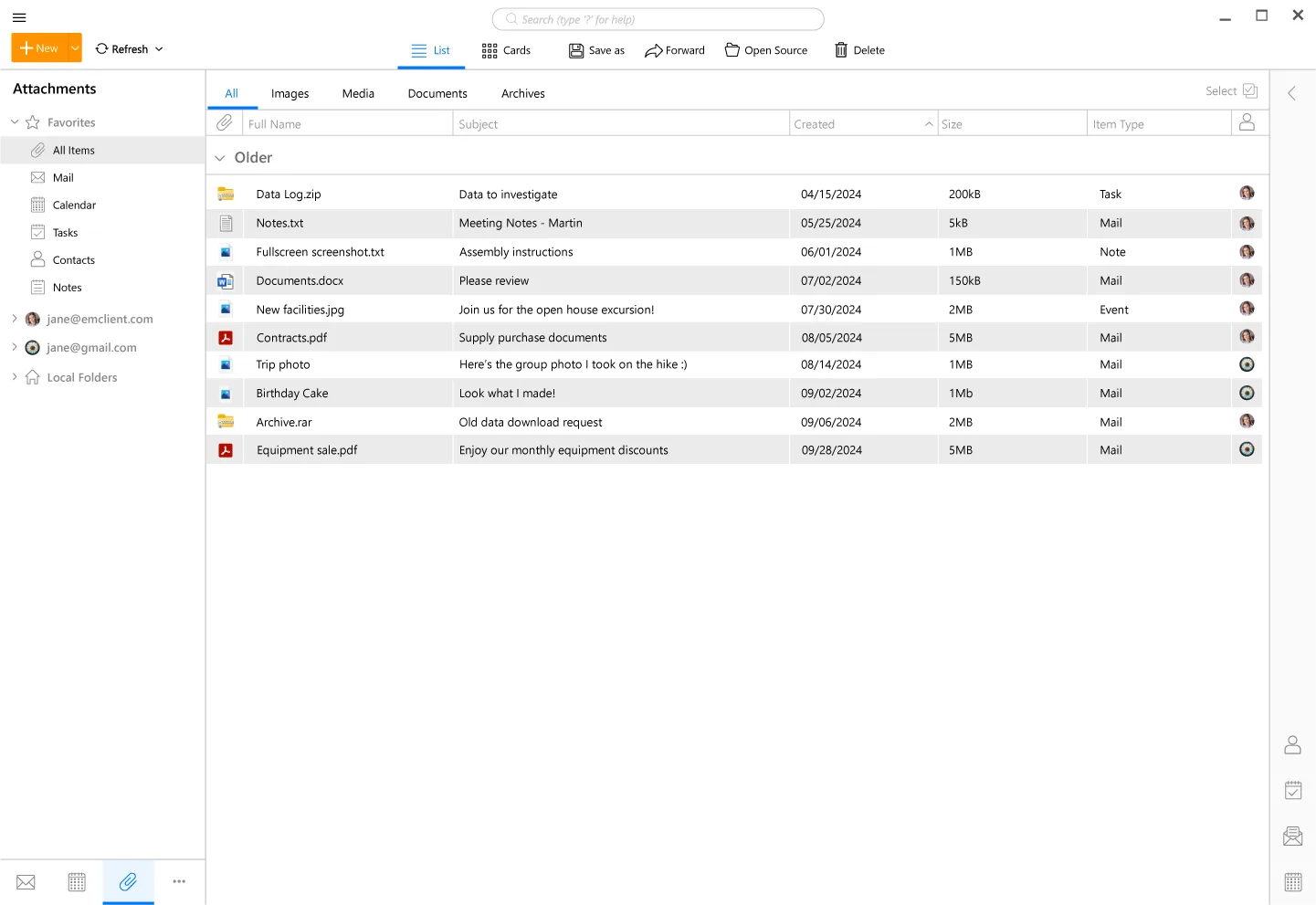 eM Client screenshot 2