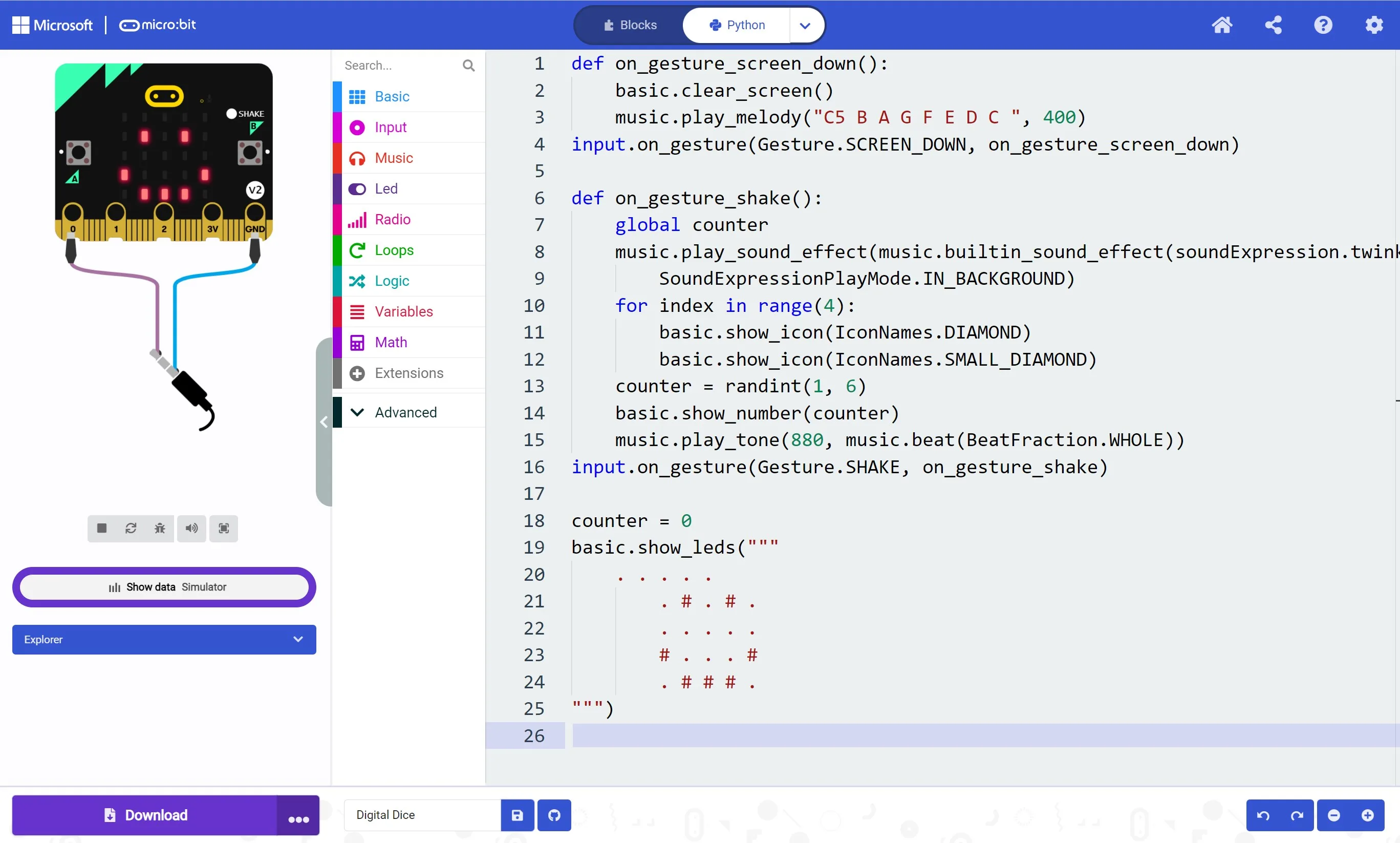 Microsoft MakeCode for micro:bit screenshot 3