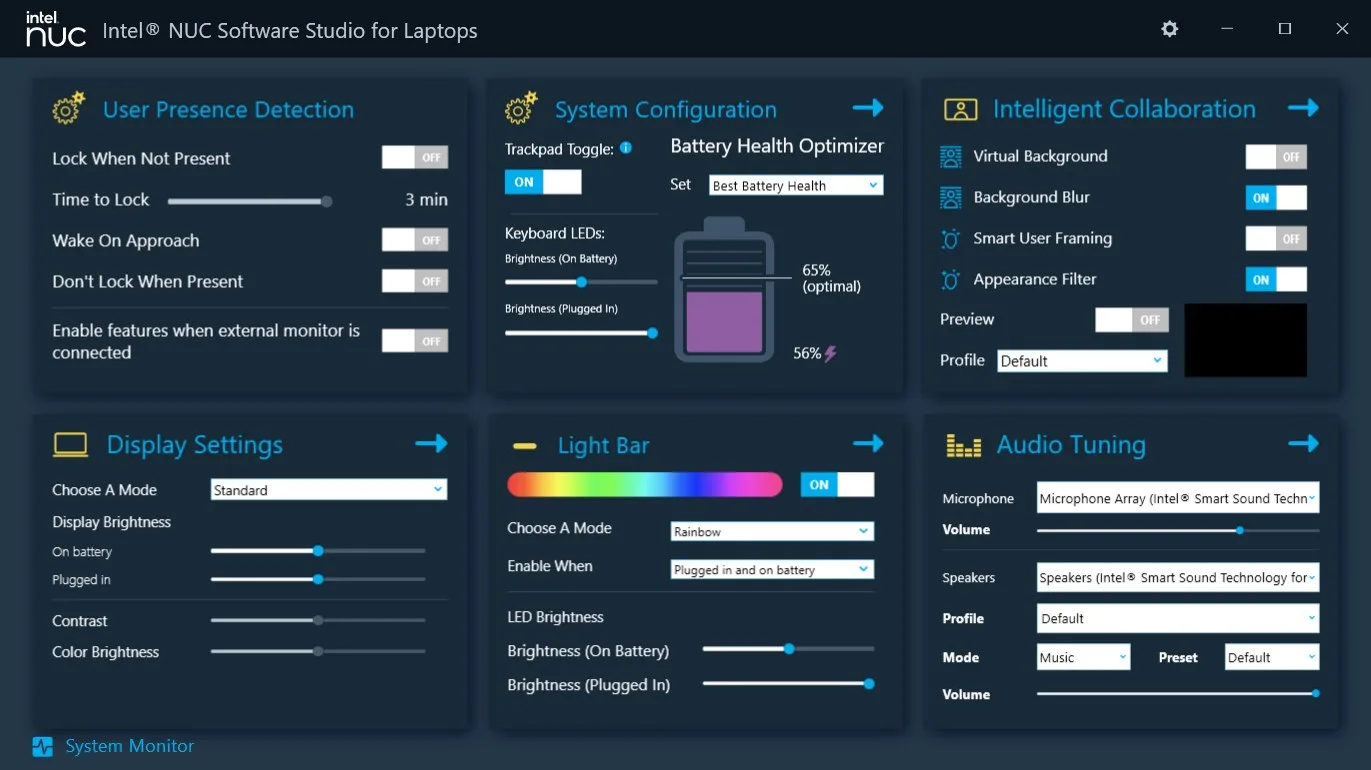 Intel® NUC Software Studio for Laptops screenshot 1