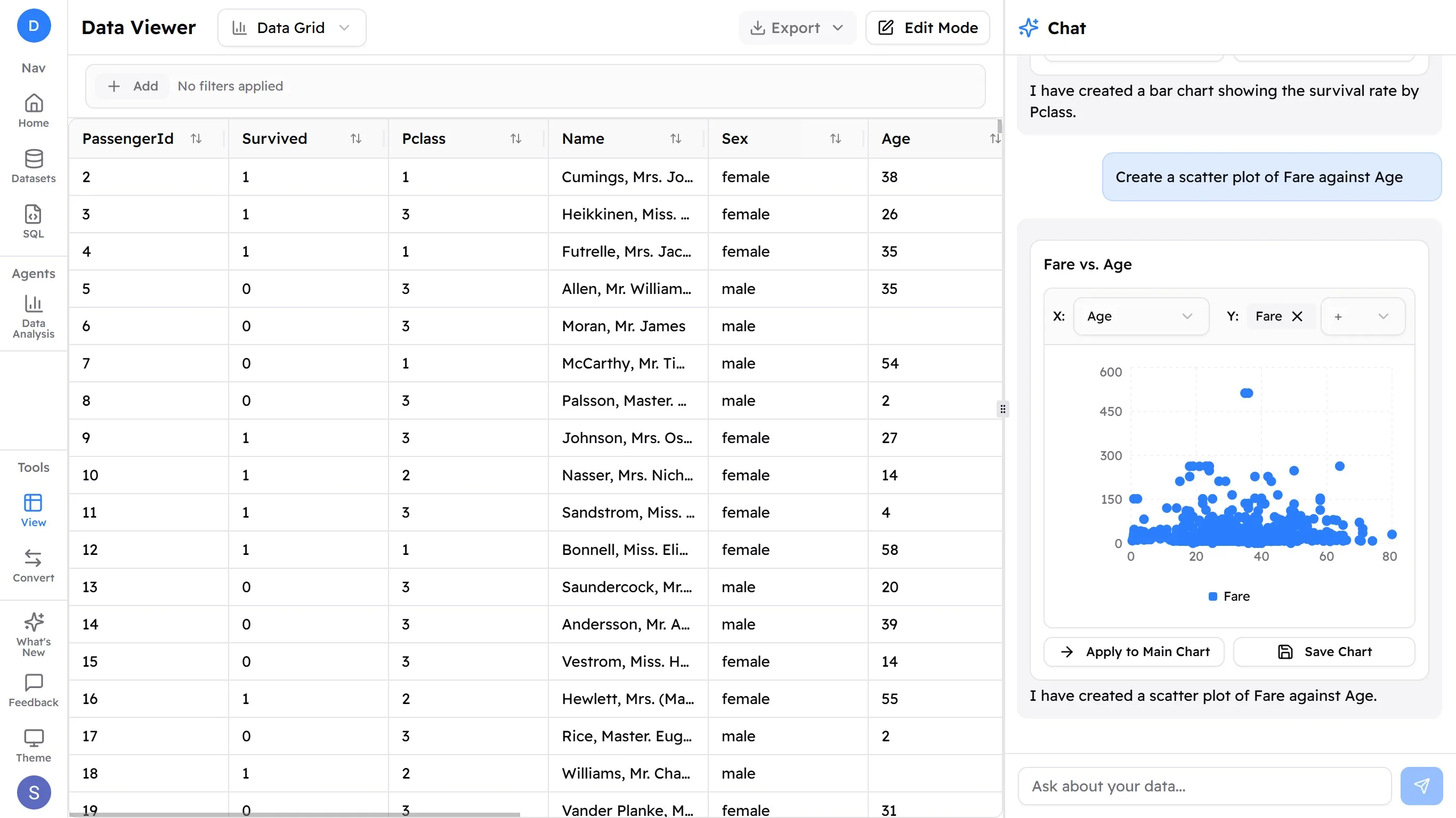 CSV and Parquet AI Viewer screenshot 1
