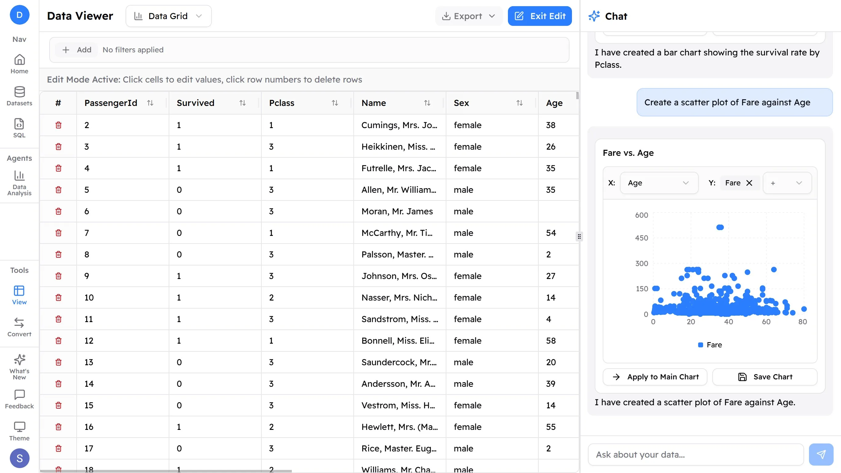 CSV and Parquet AI Viewer screenshot 2
