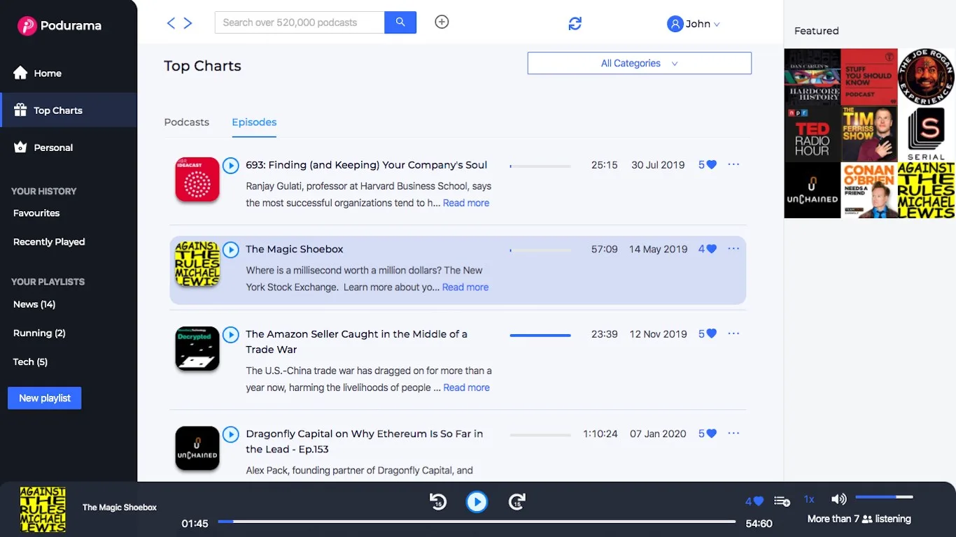 Podurama Podcast Player screenshot 1