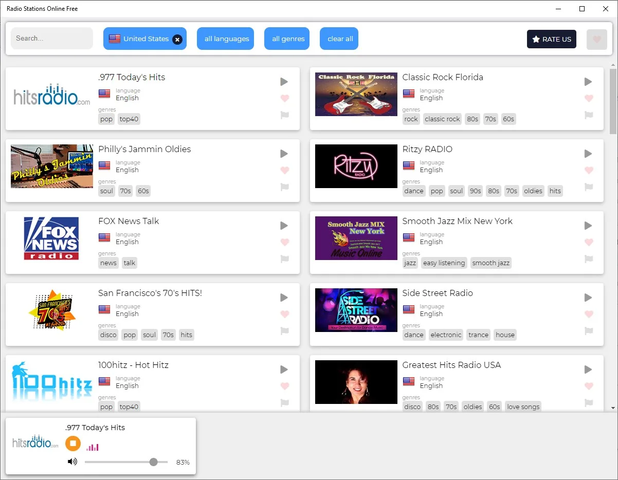 Radio Player Stations Online screenshot 1
