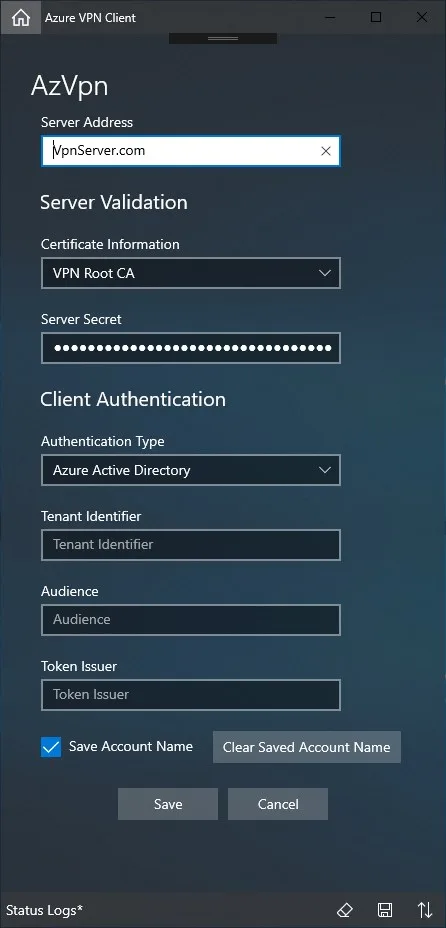 Azure VPN Client screenshot 2
