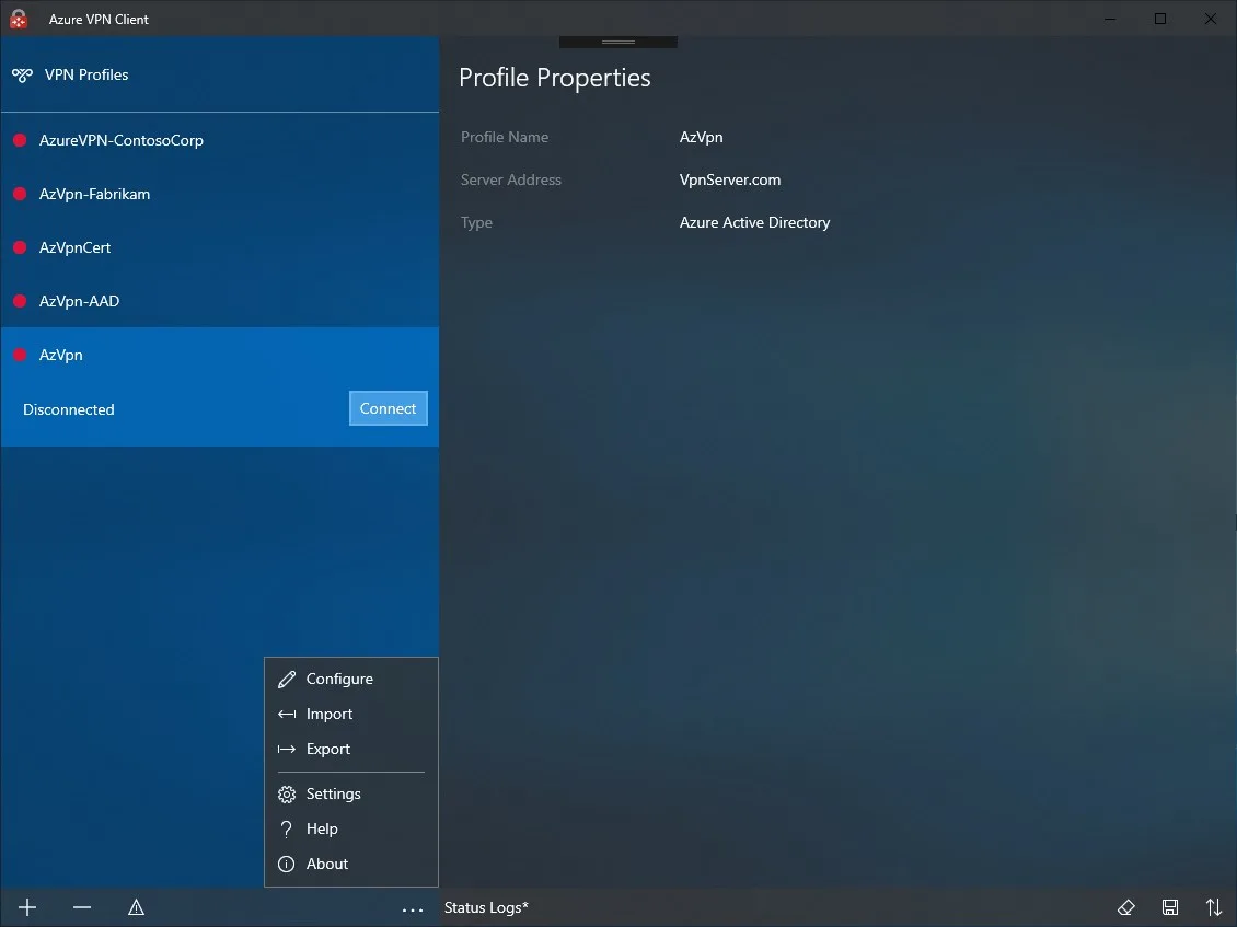 Azure VPN Client screenshot 3