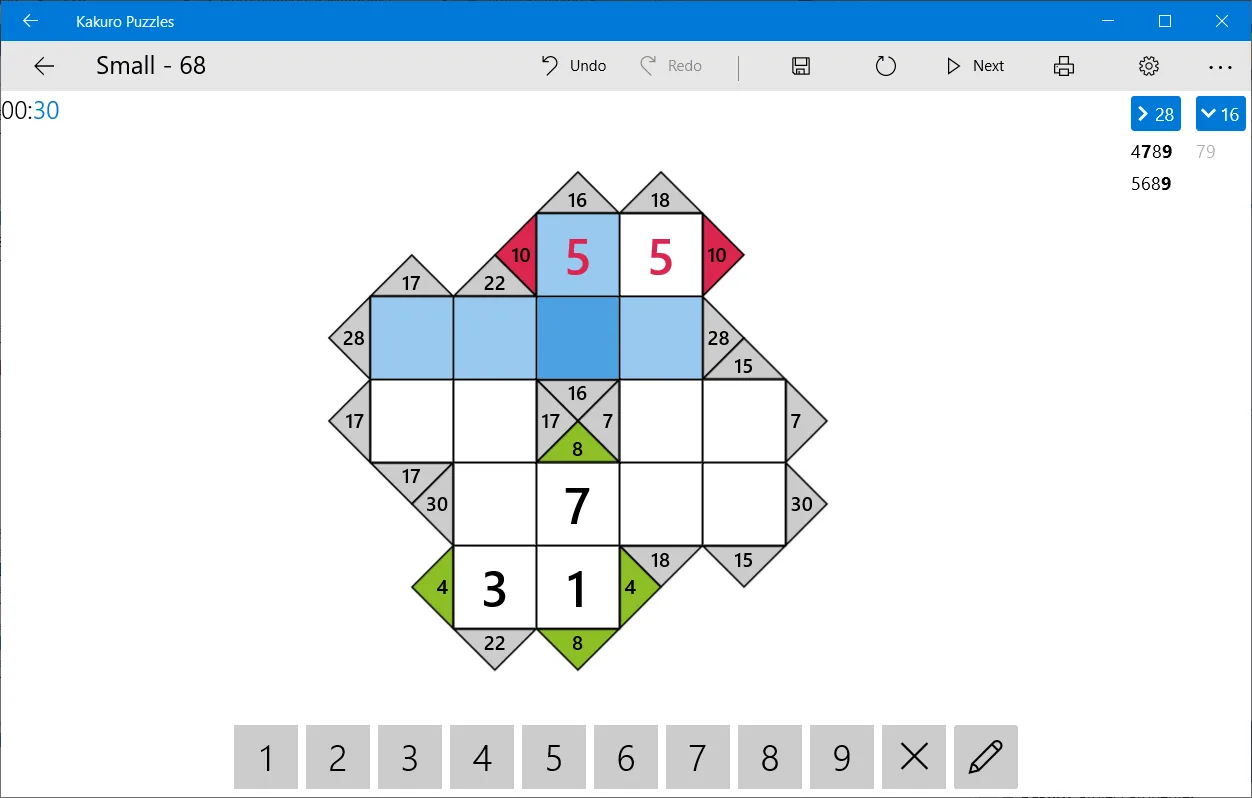 Kakuro Puzzles screenshot 1