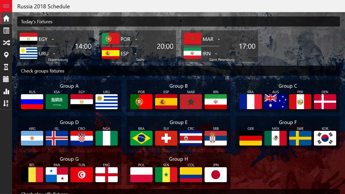 Russia 2018 Schedule screenshot 1