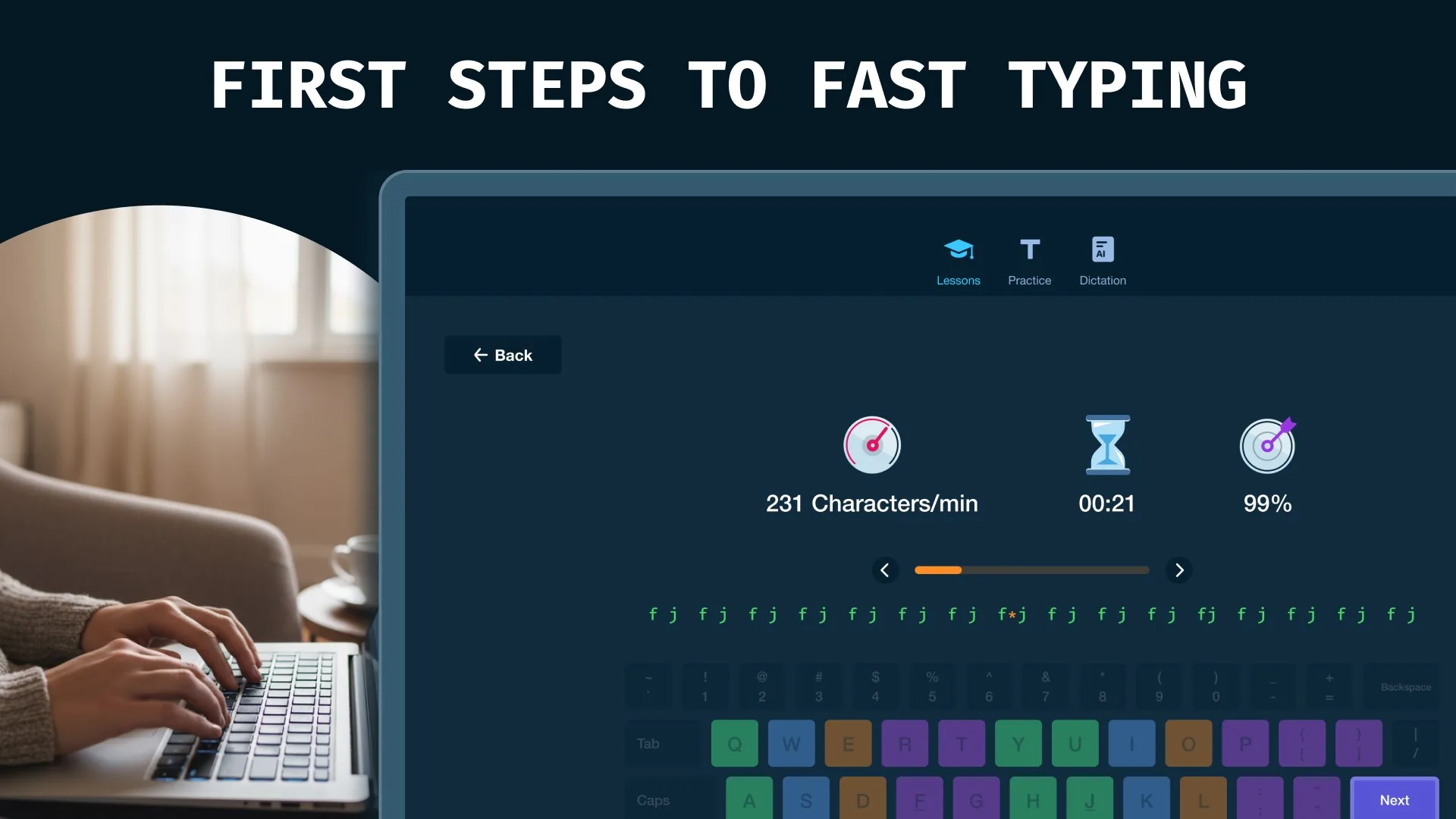 Speed Typing Tutor - Professional Typing Instructor screenshot 1