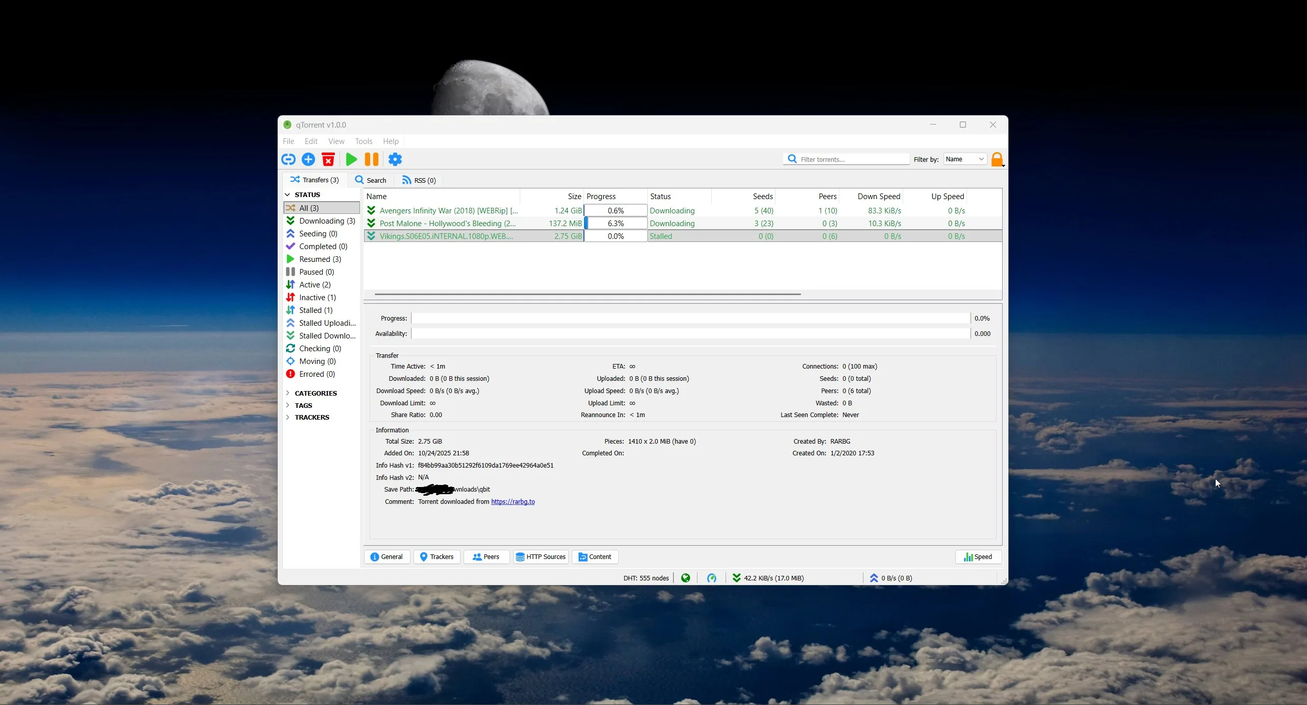 qTorrent screenshot 3