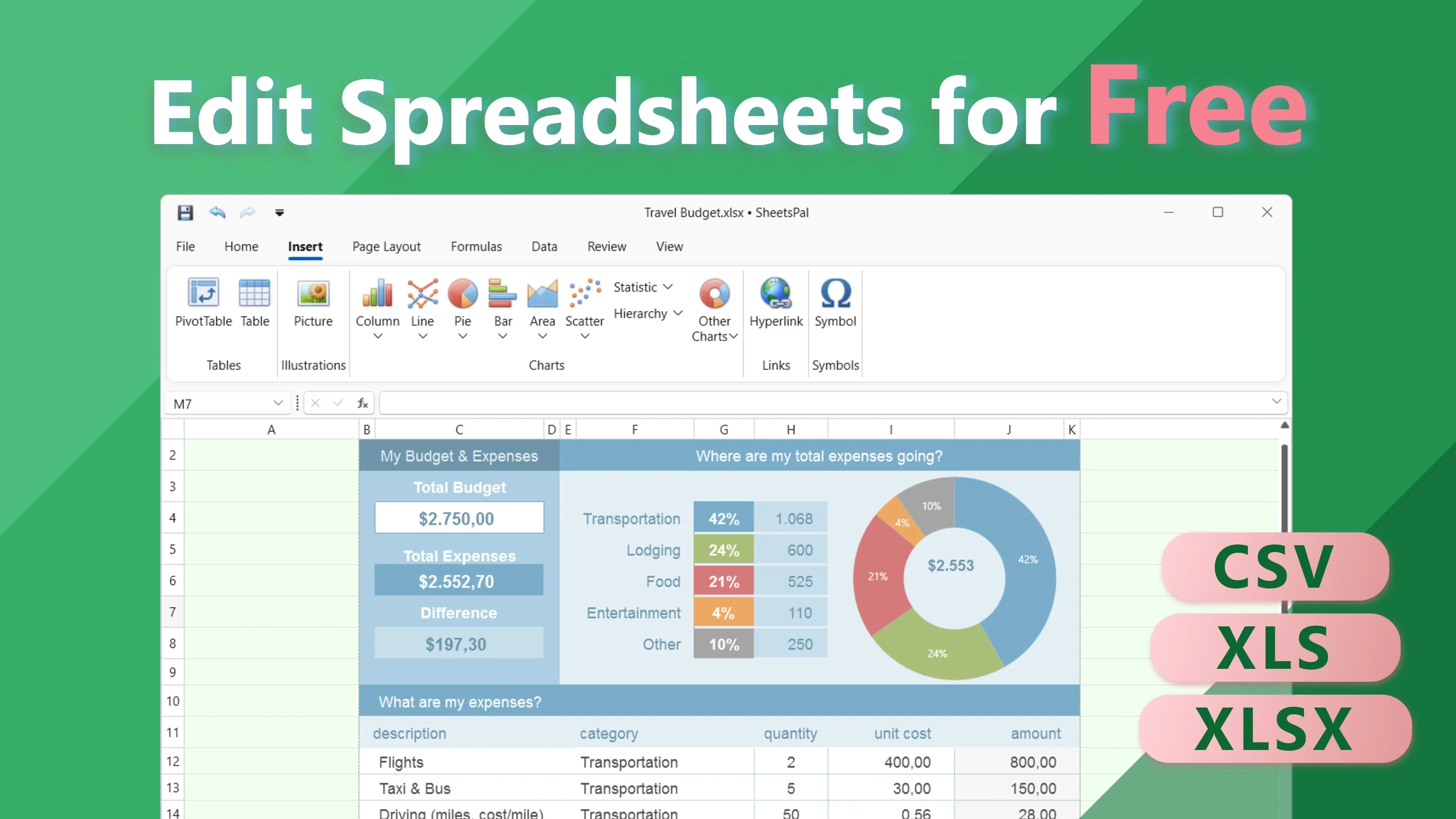 SheetsPal - Free Editor for XLSX screenshot 1