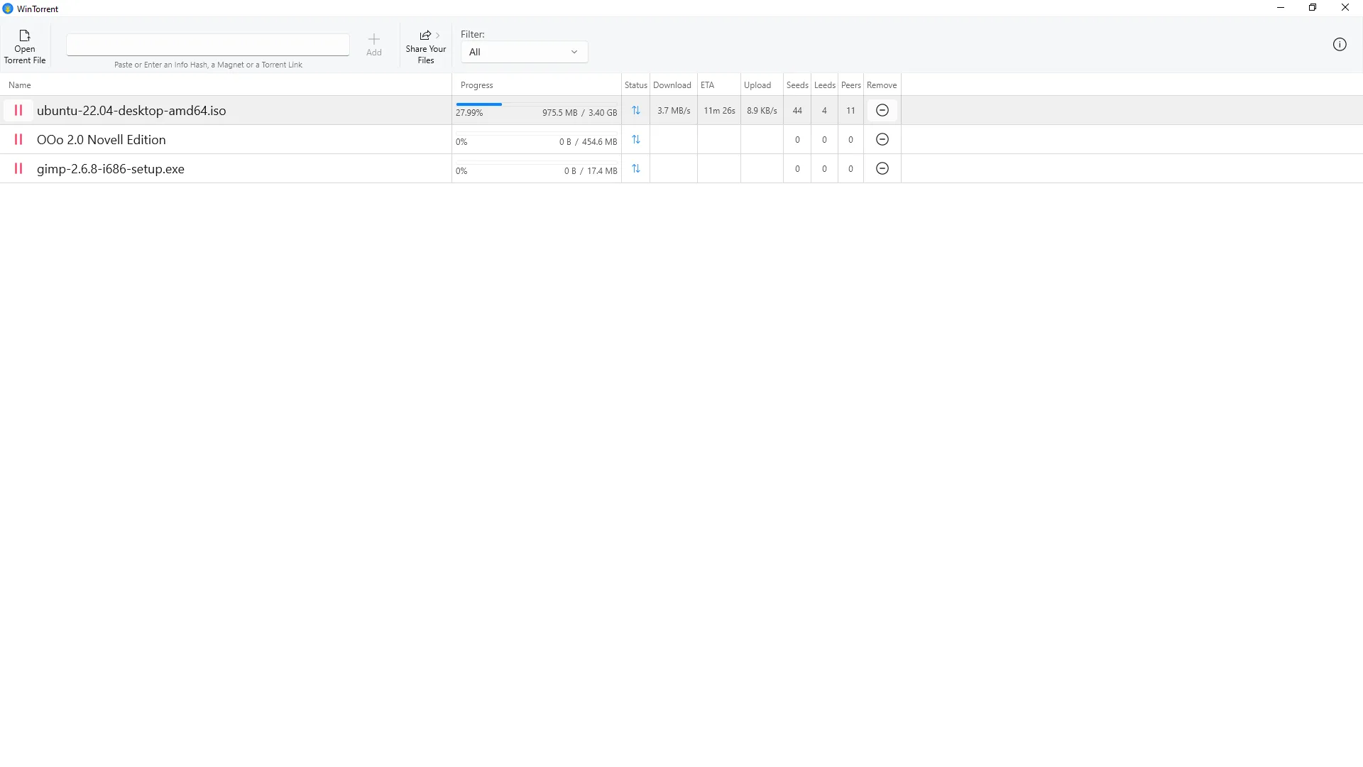 WinTorrent screenshot 1