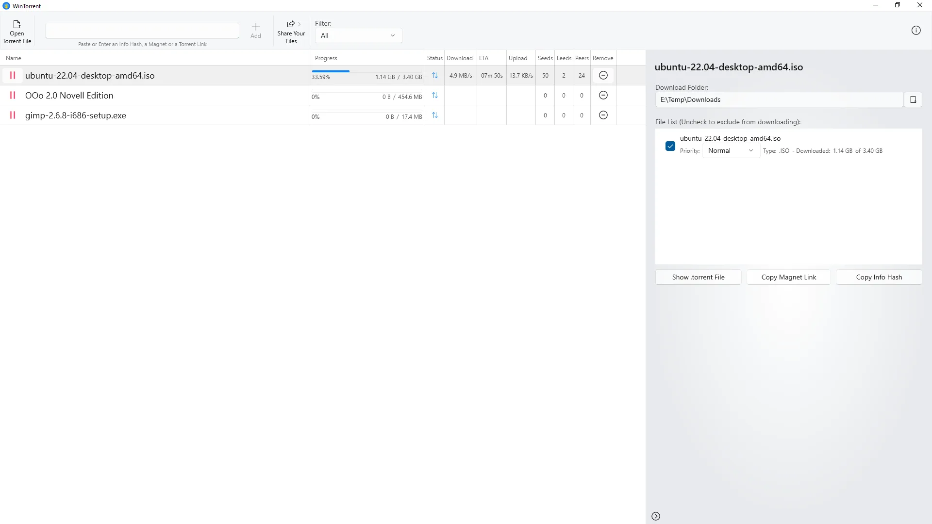 WinTorrent screenshot 3