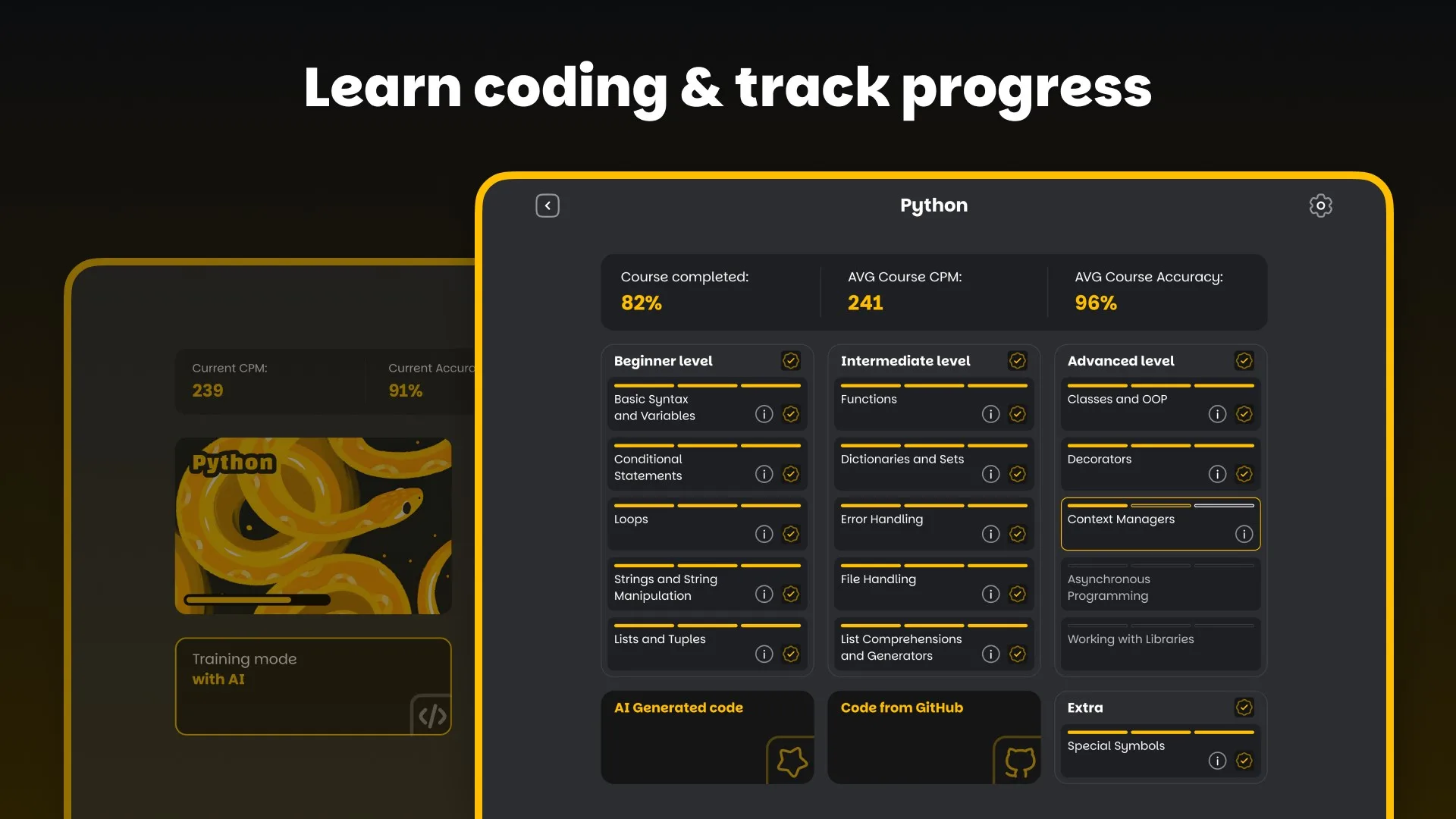 Typing for Programmers - Learn Python & Javascript screenshot 2