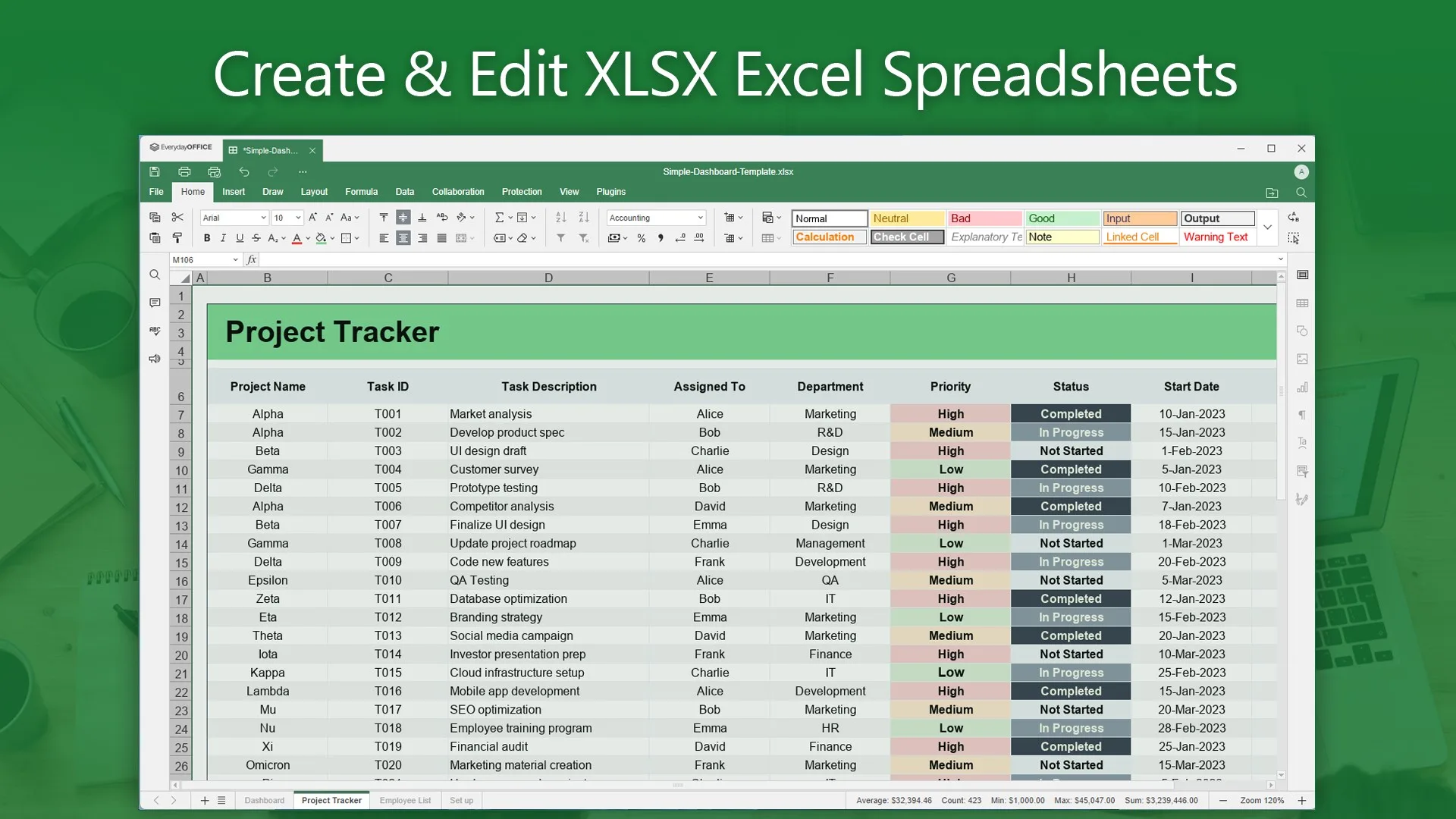 XLSX Editor Pro. screenshot 1