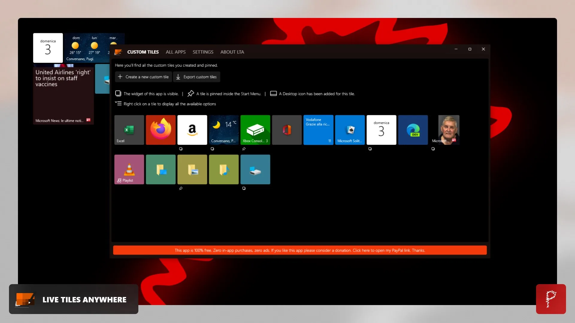 Live Tiles Anywhere screenshot 1