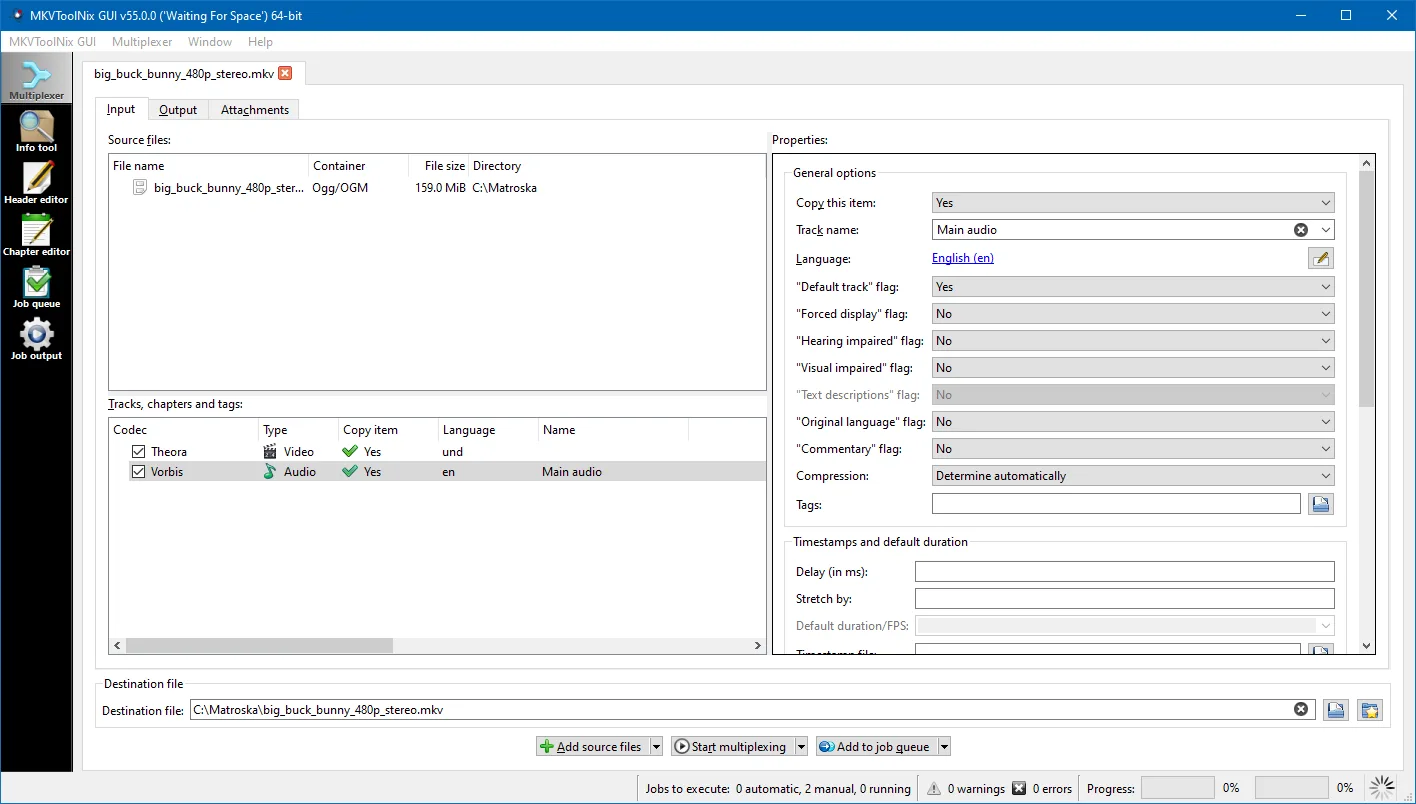 MKVToolNix screenshot 1
