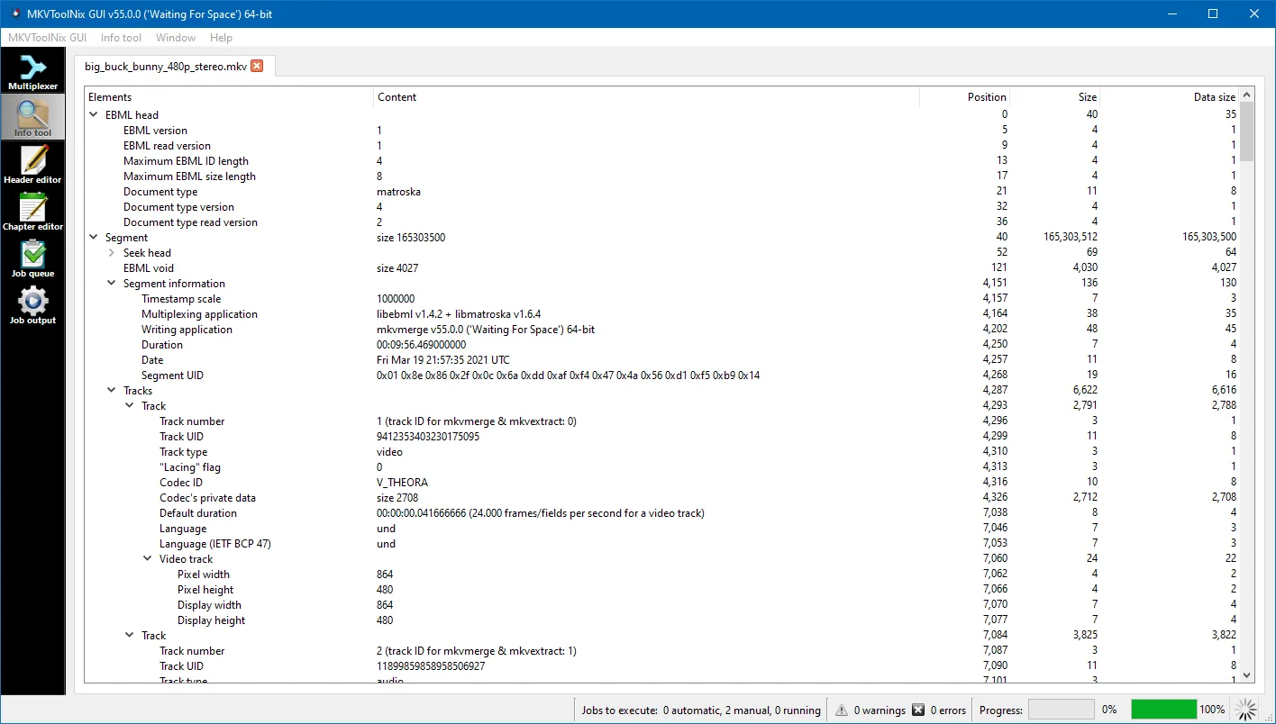 MKVToolNix screenshot 2