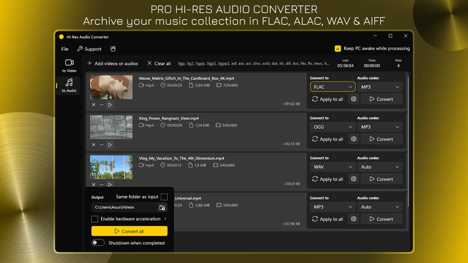 Hi-Res Audio Converter: Convert FLAC, AIFF, WAV to ALAC screenshot 1